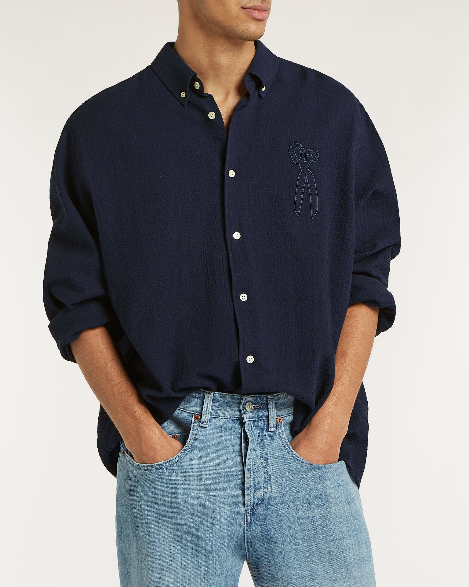 DENHAM SCISSOR PATCH SHIRT SSP Navy
