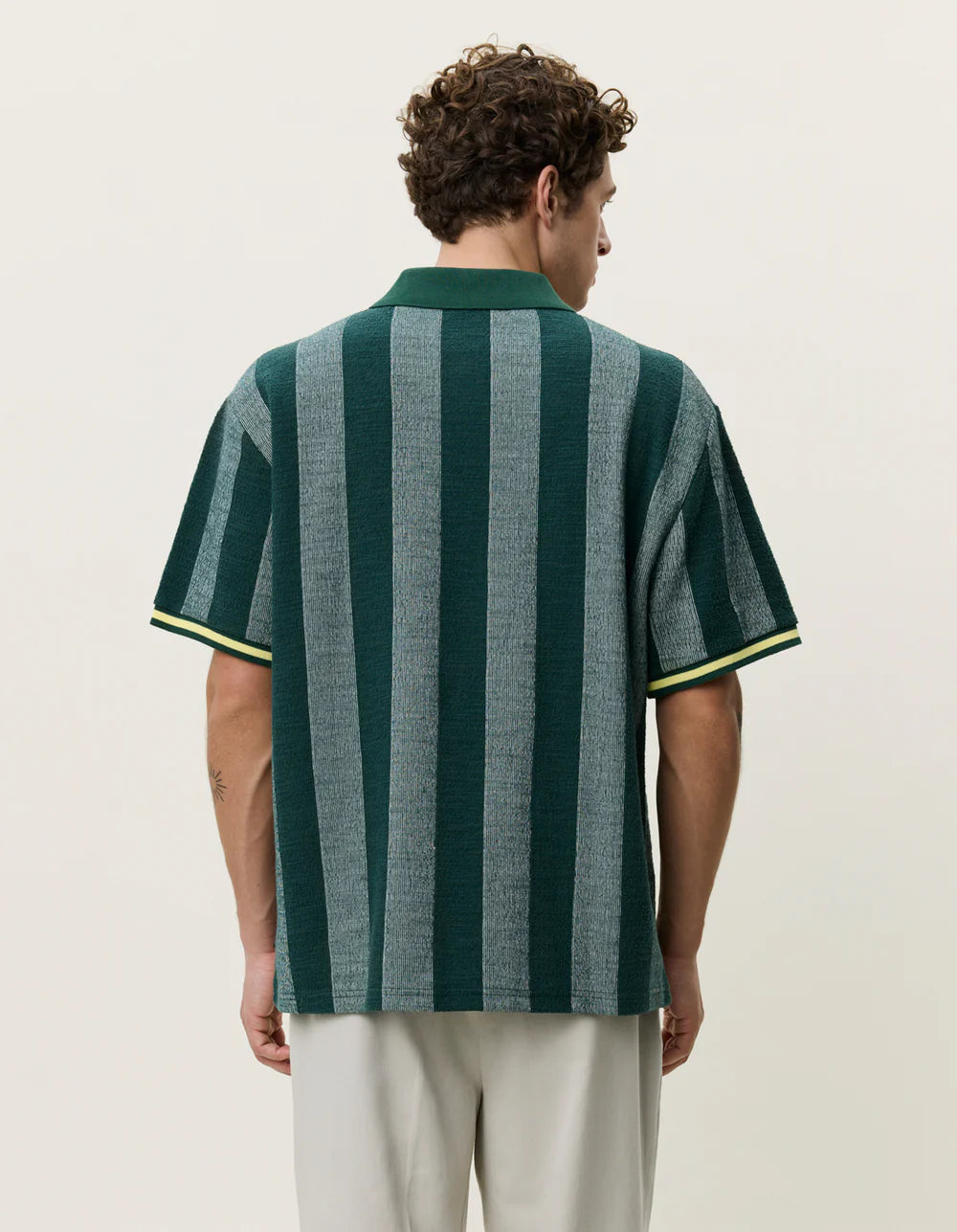 LES DEUX Stripe Jacquard Football Jersey