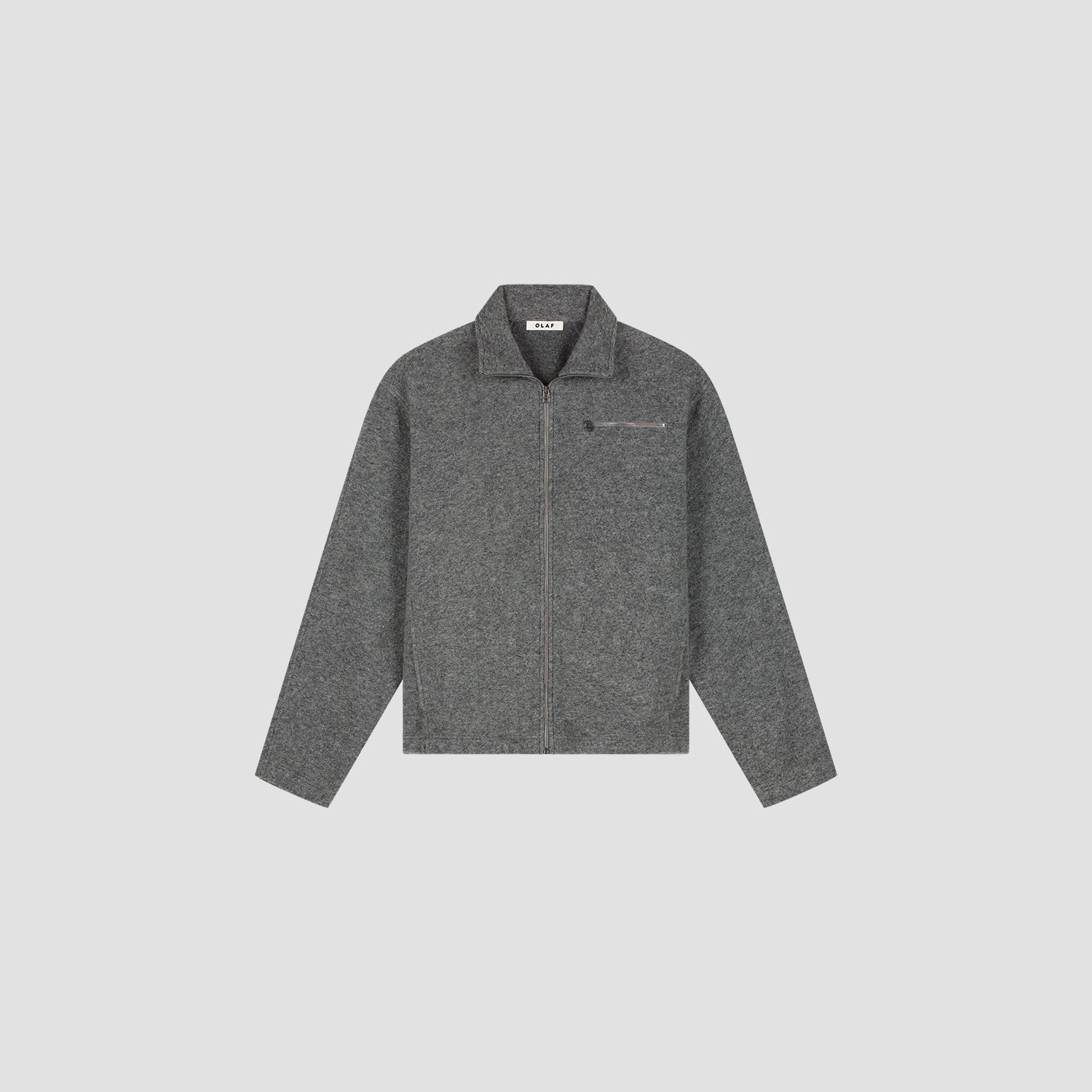 OLAF WOOL FLEECE ZIP JACKET - SHARKSKIN