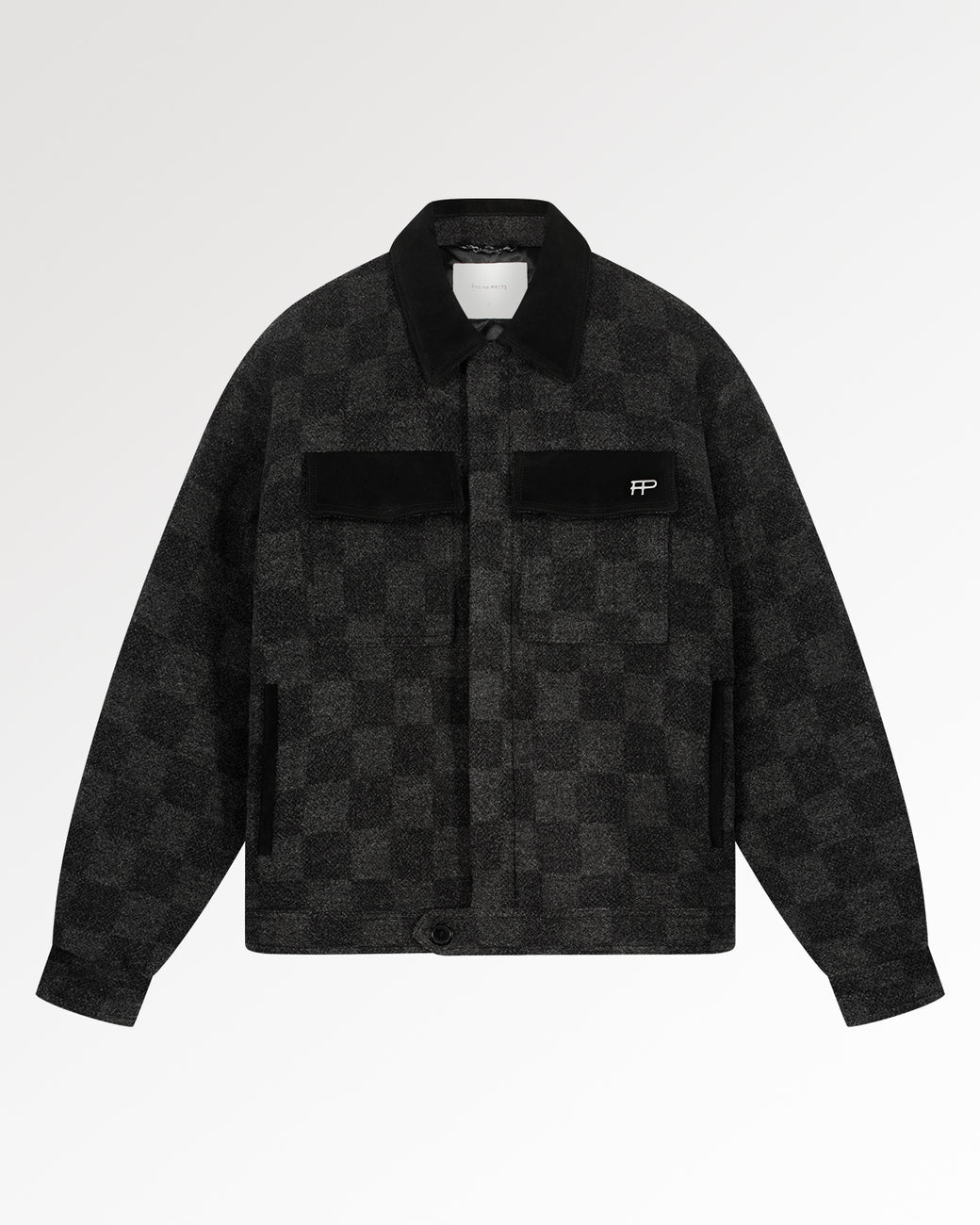 FILLING PIECES Box Jacket Wool Check Black