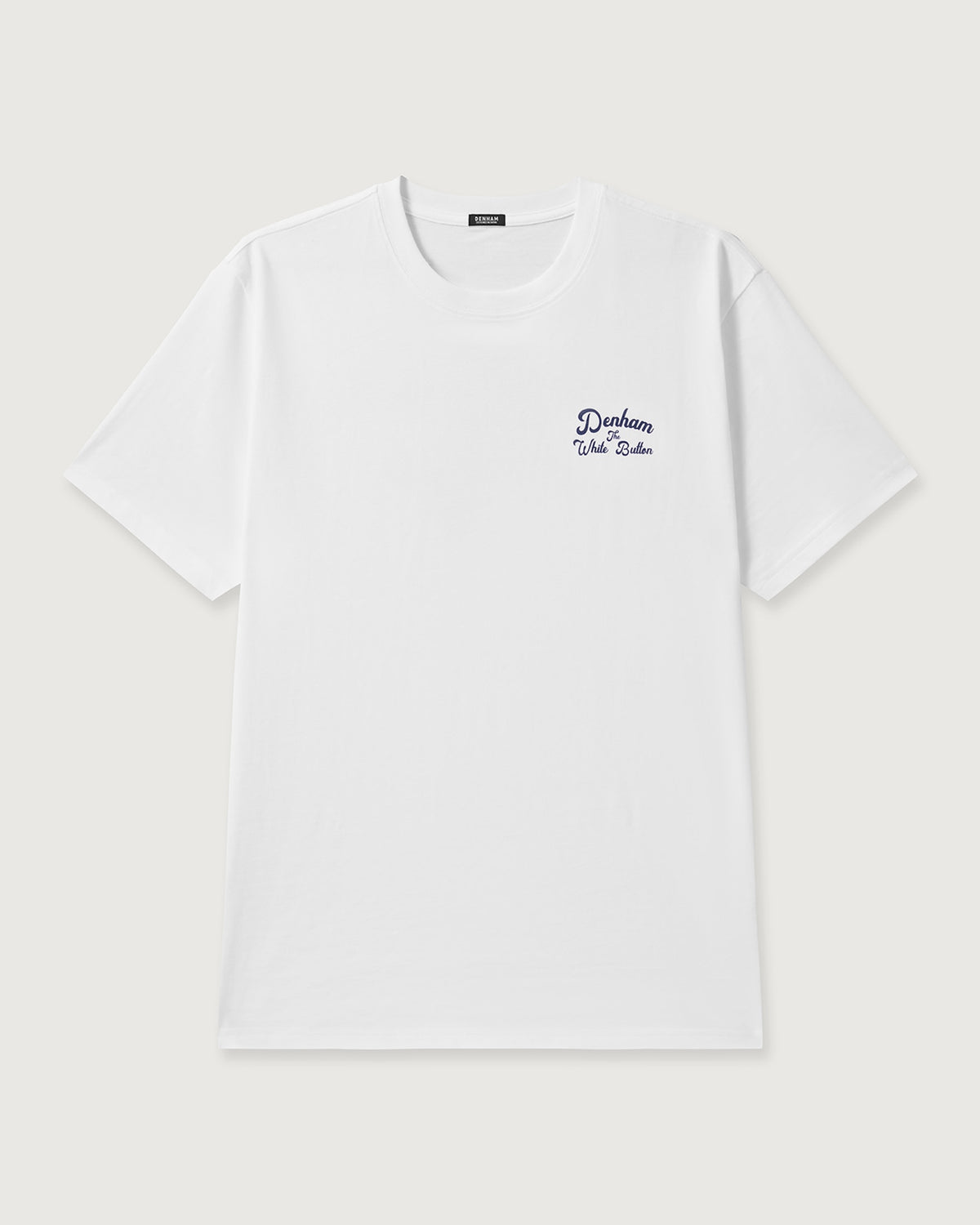 DENHAM BUTTON TEE | White