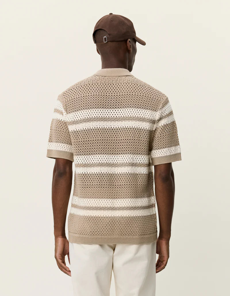 LES DEUX Gianni Knitted SS Shirt Dark Sand
