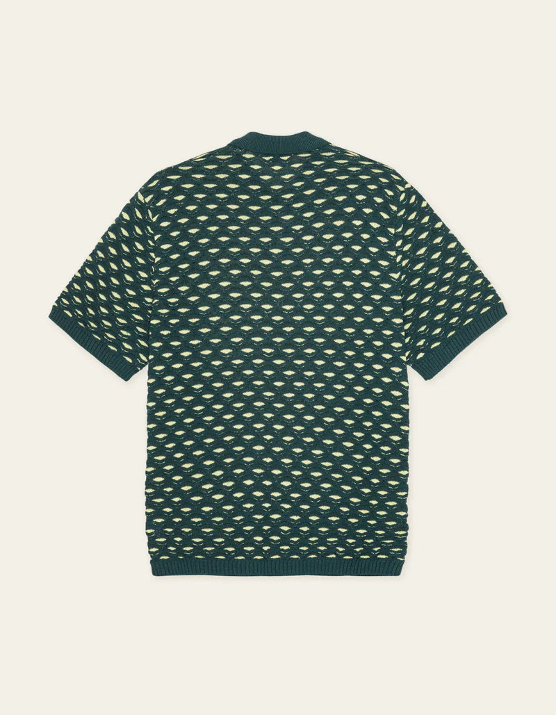 LES DEUX Esmay Shell Knitted Polo Green