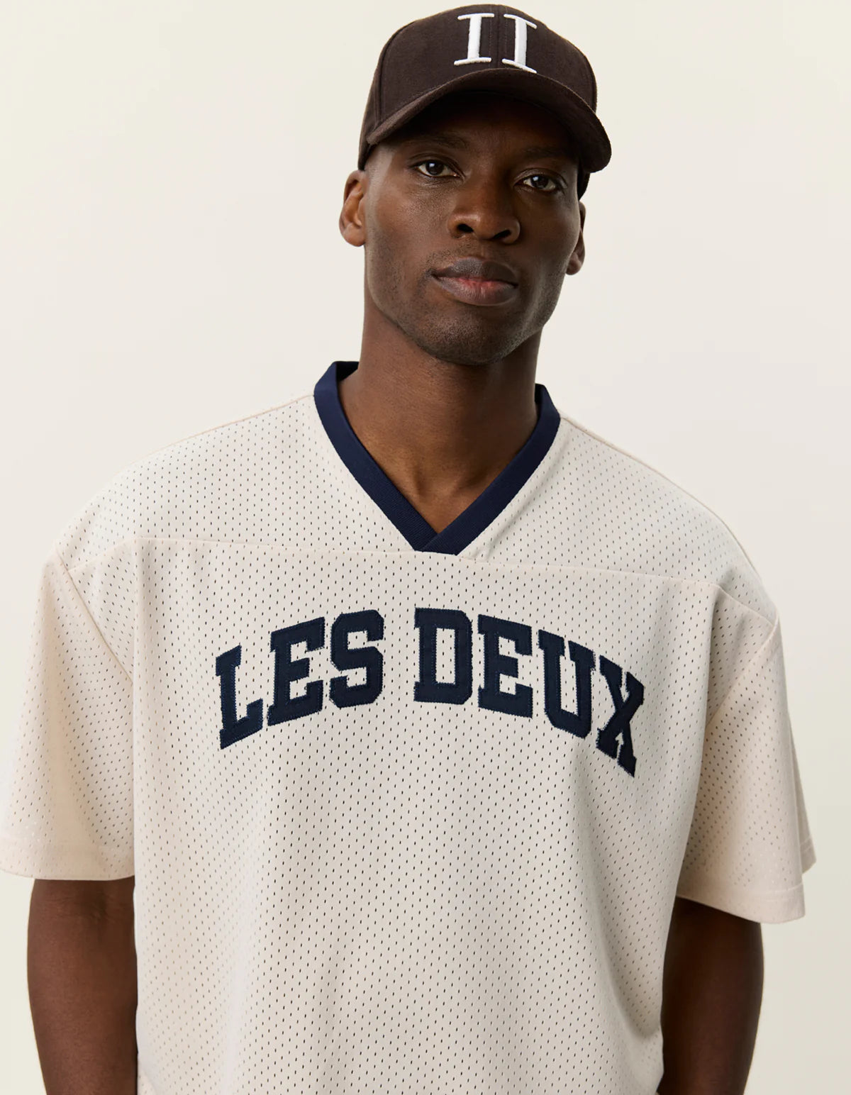 LES DEUX Bronson Mesh T-Shirt Eggnog White