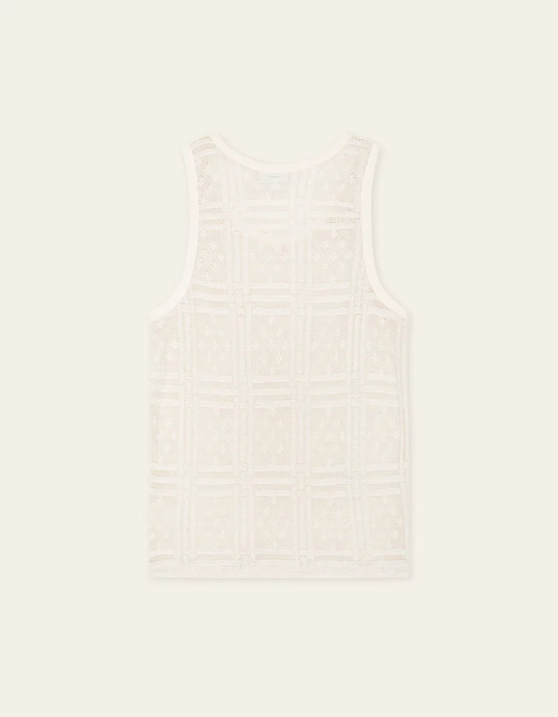LES DEUX Huxley Pointelle Tank Top White