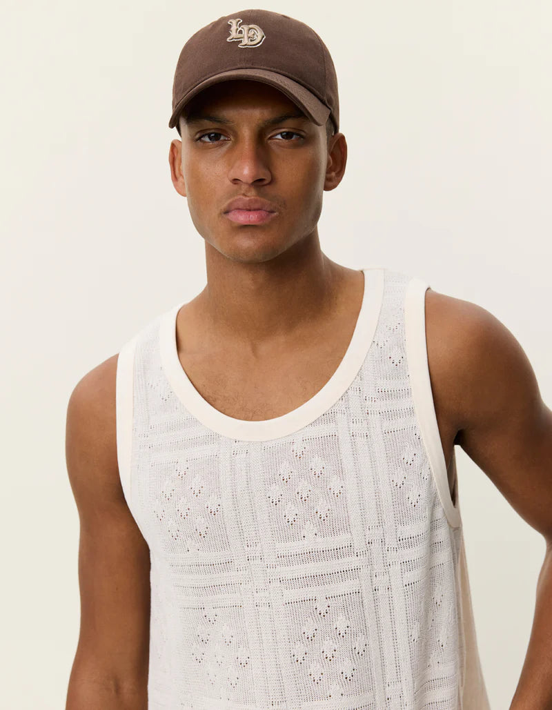 LES DEUX Huxley Pointelle Tank Top White