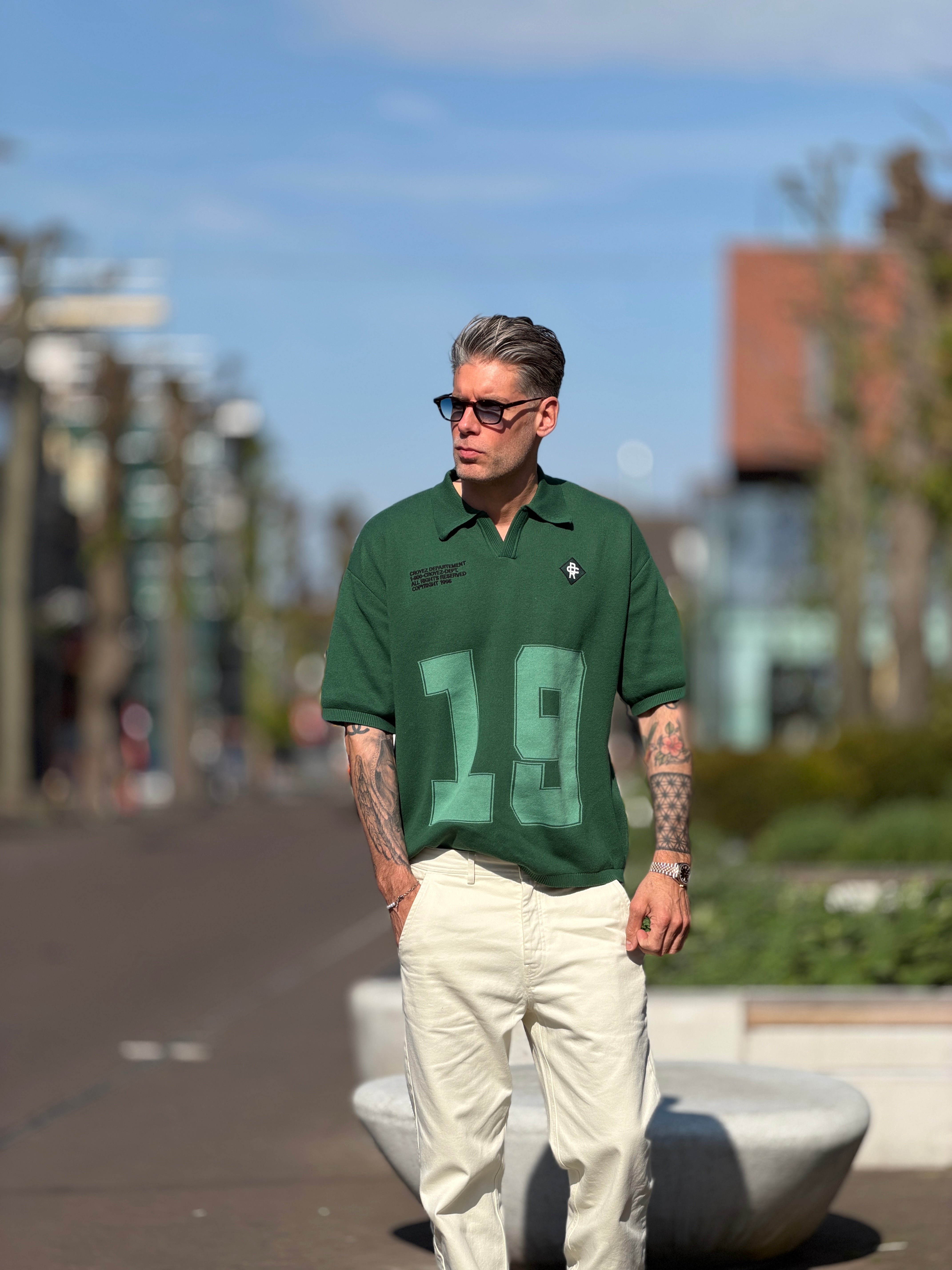 CROYEZ NOMBRE KNIT POLO Forest Green