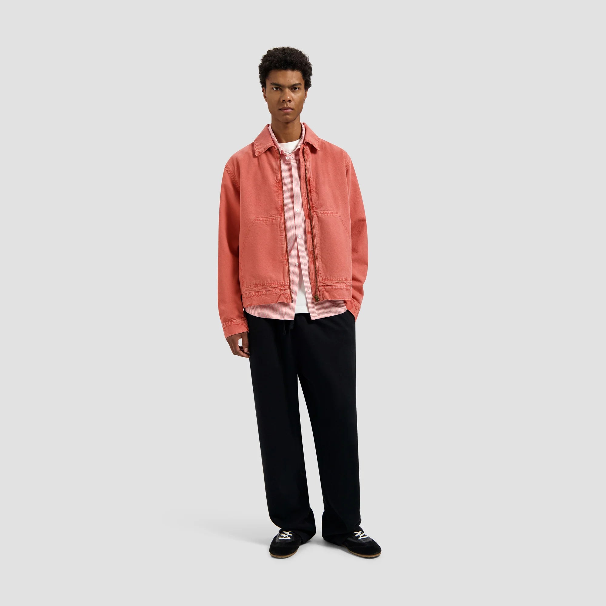 OLAF WASHED CANVAS JACKET - BURNT CORAL