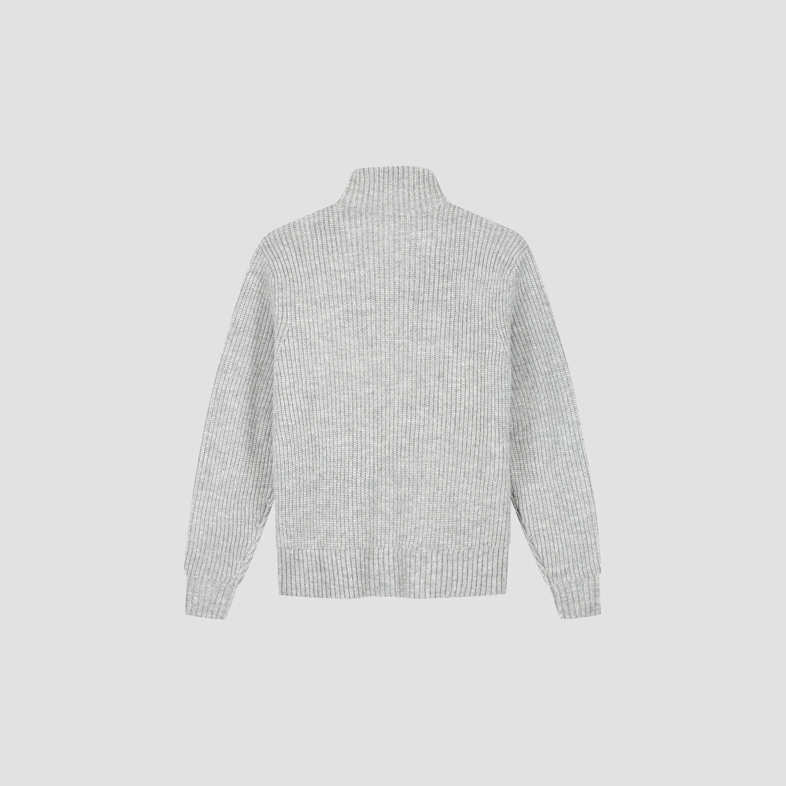 OLAF SIGNATURE ZIP KNITTED MOCKNECK - SHARKSKIN