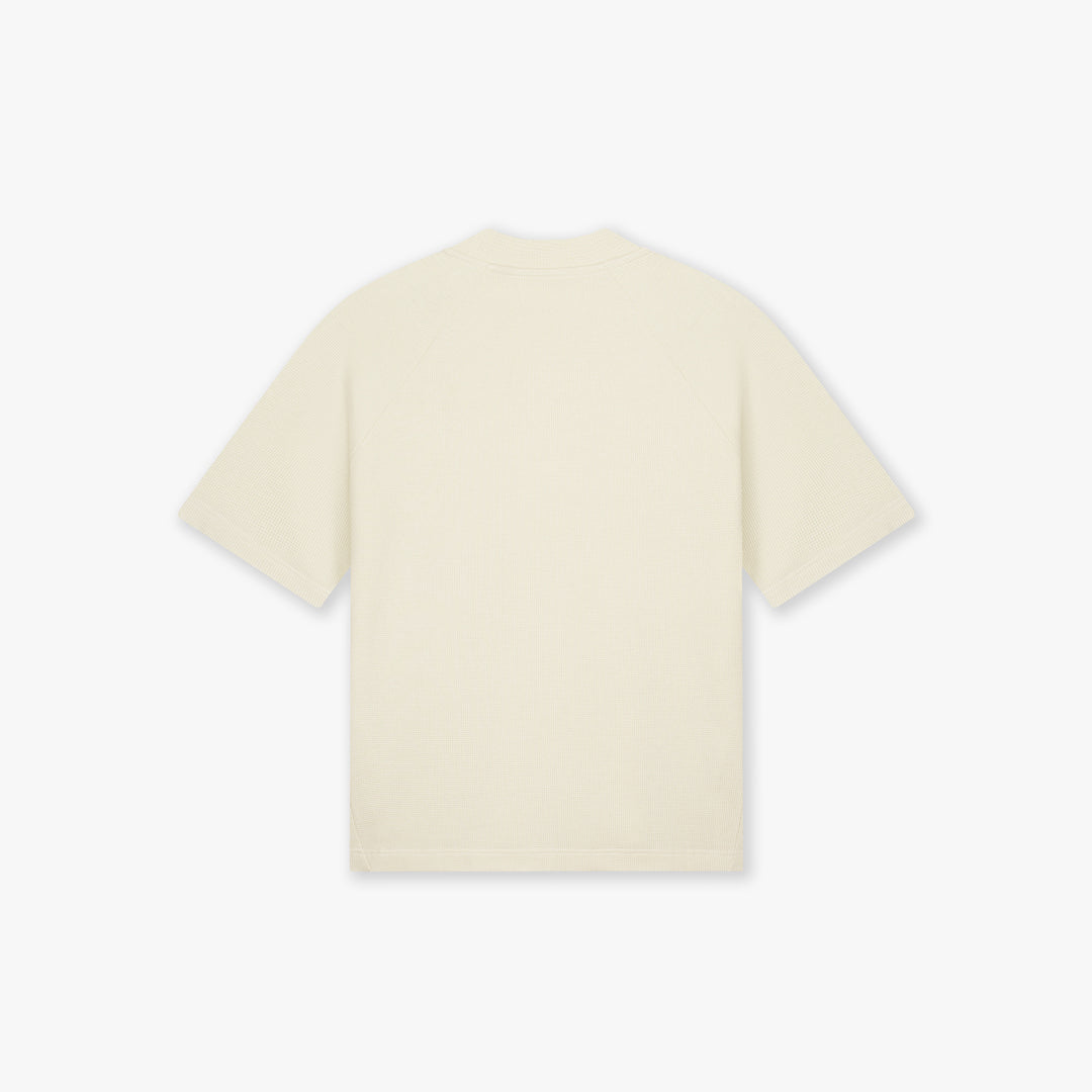 Croyez Waffle Raglan T-Shirt | Forest Green | Light Beige