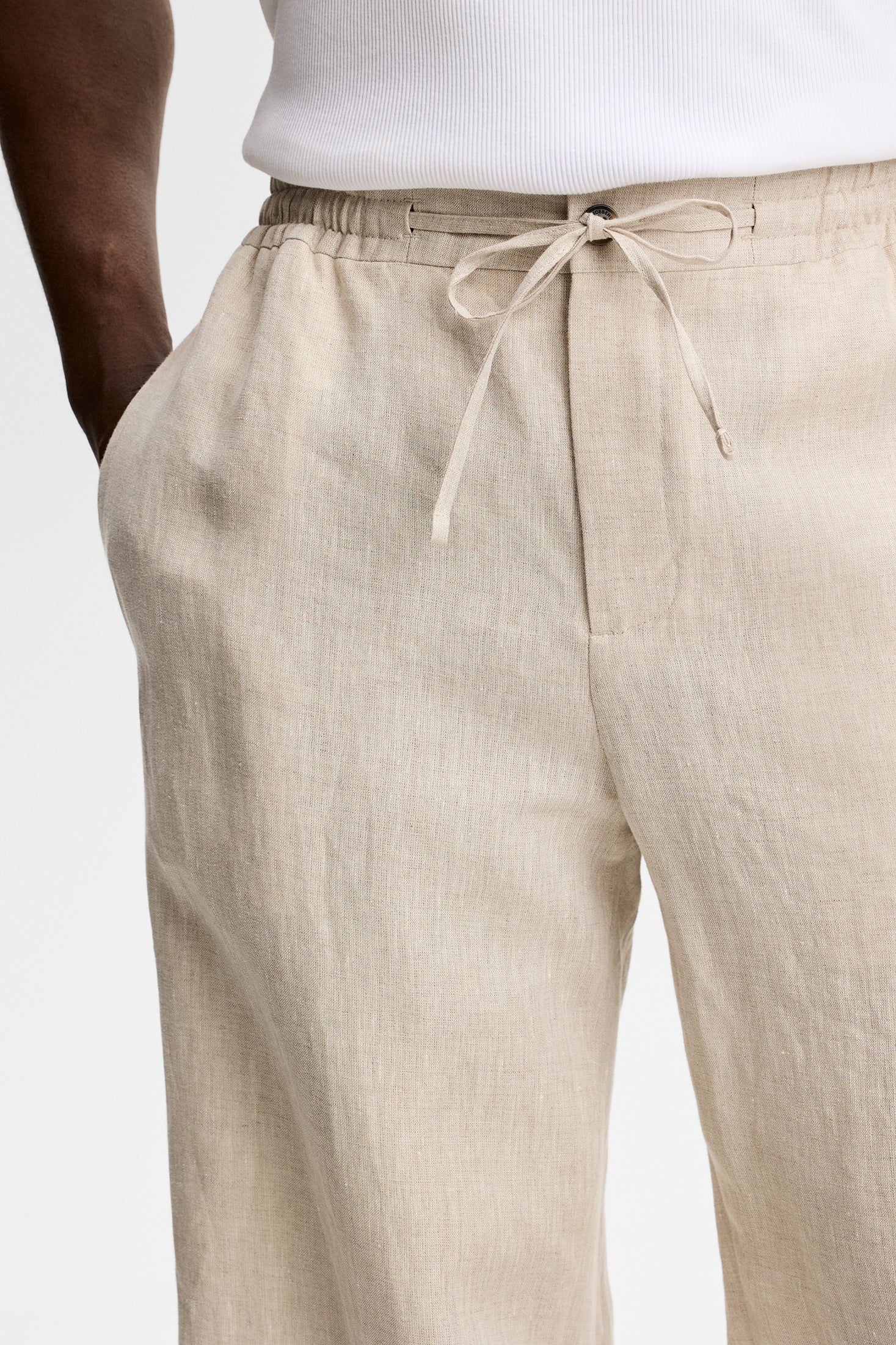 J.LINDEBERG Noah Drape Linen Pants Moonbeam