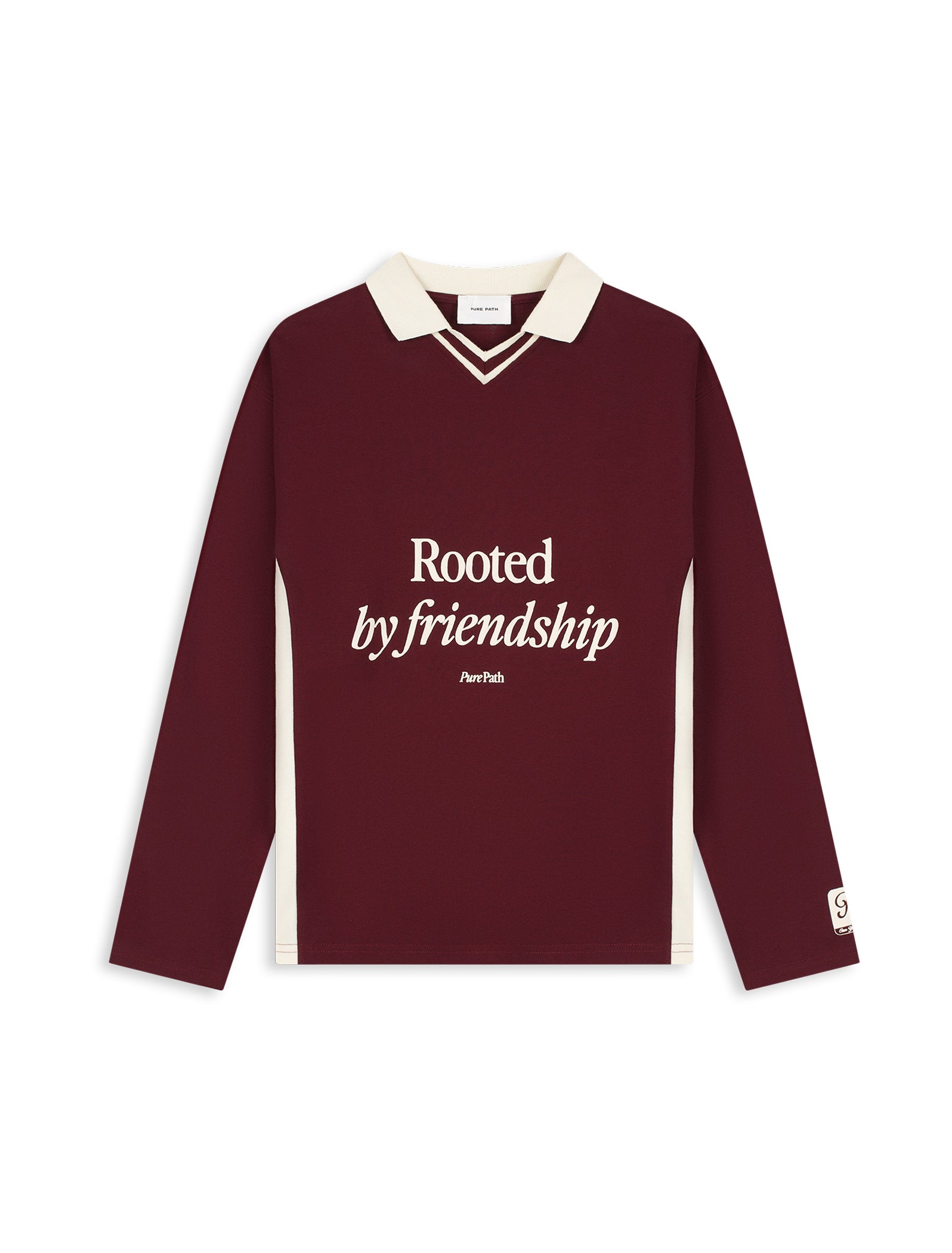 PURE PATH Rooted By Friendship Longsleeve Polo Wine Red