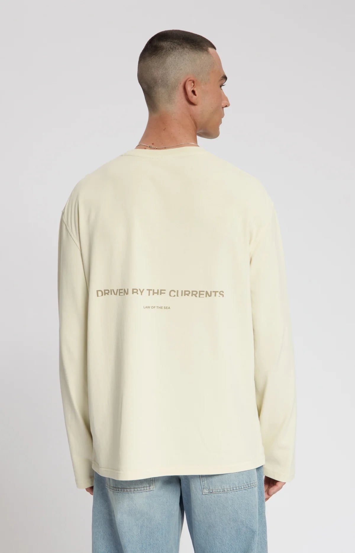 THAUMAS GARMENT DYED LONGSLEEVE T-SHIRT Almond Milk