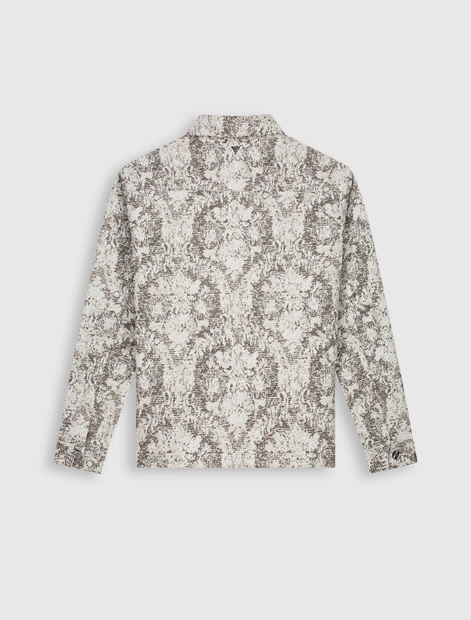 PURE PATH JACQUARD FLOWER FULL-ZIP OVERSHIRT Black