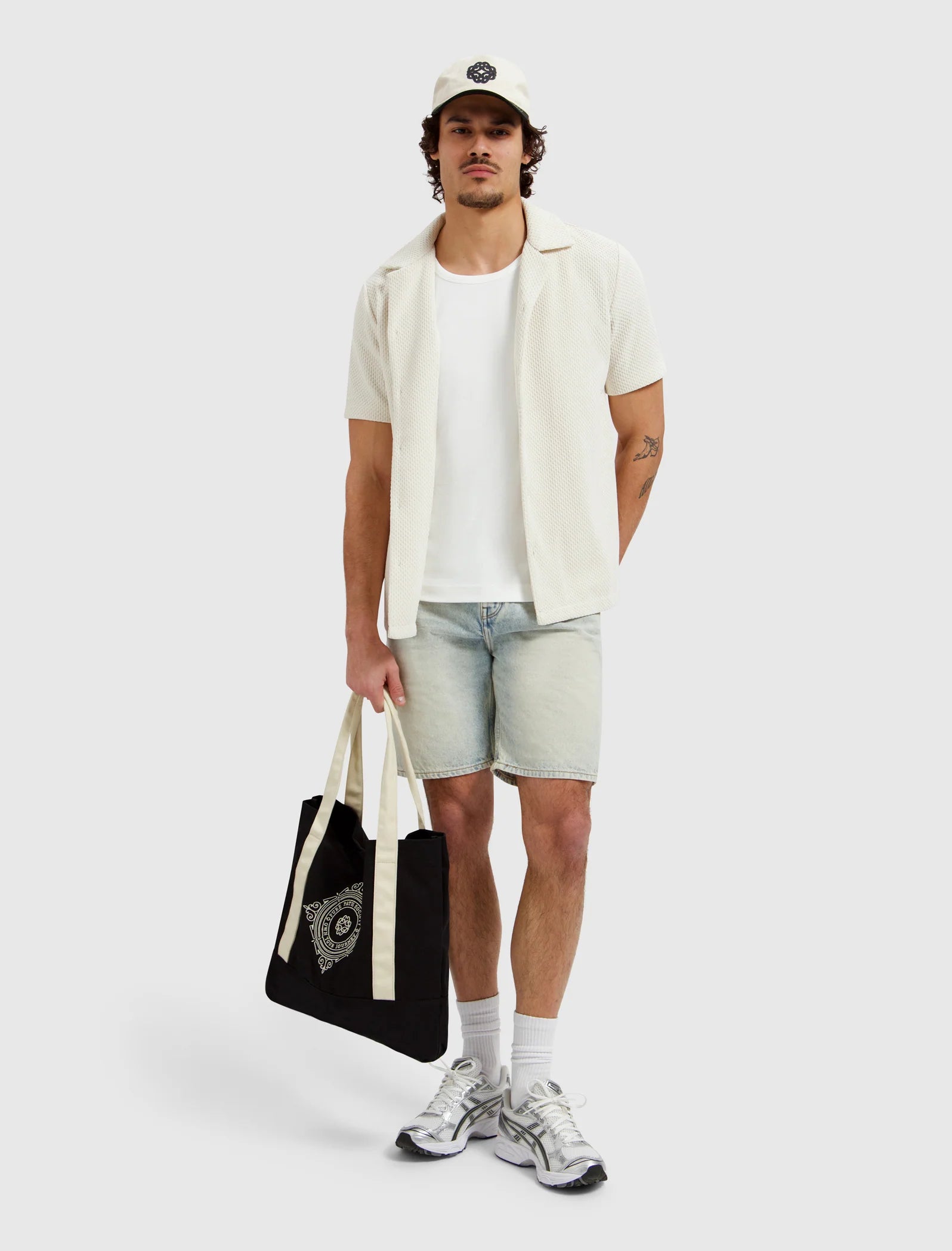 PURE PATH HONEYCOMB SHORTSLEEVE SHIRT Ecru