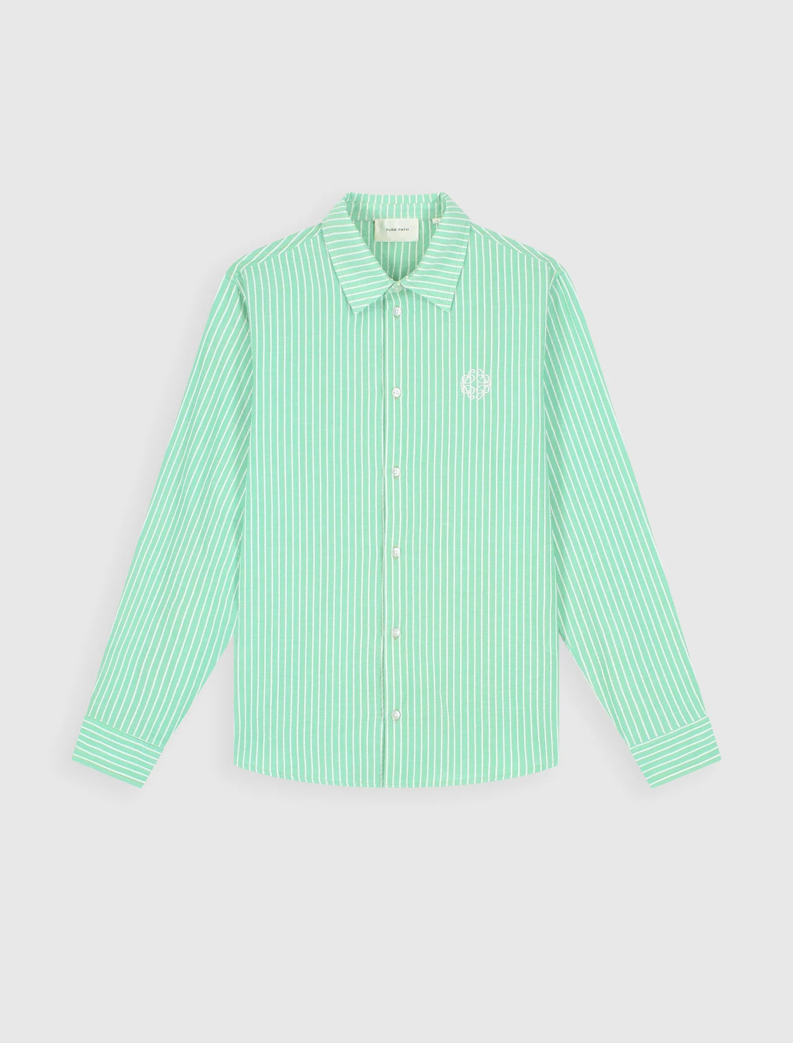 PURE PATH STRIPED SEERSUCKER SHIRT Emerald