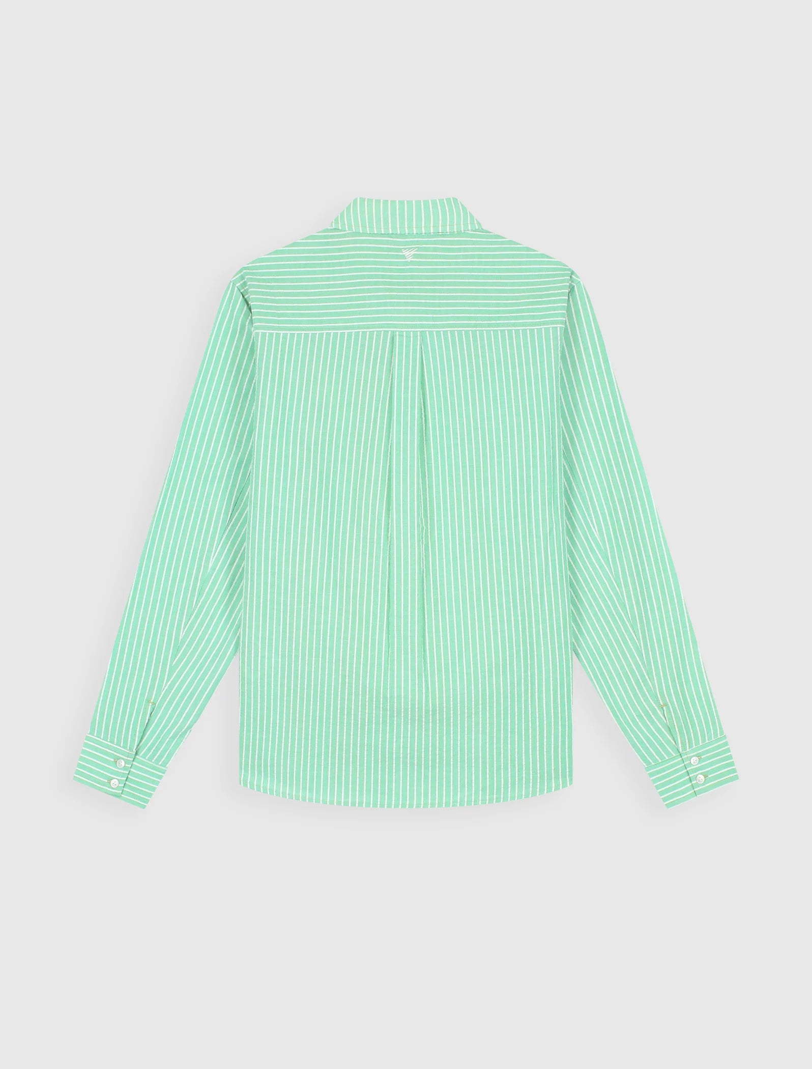 PURE PATH STRIPED SEERSUCKER SHIRT Emerald