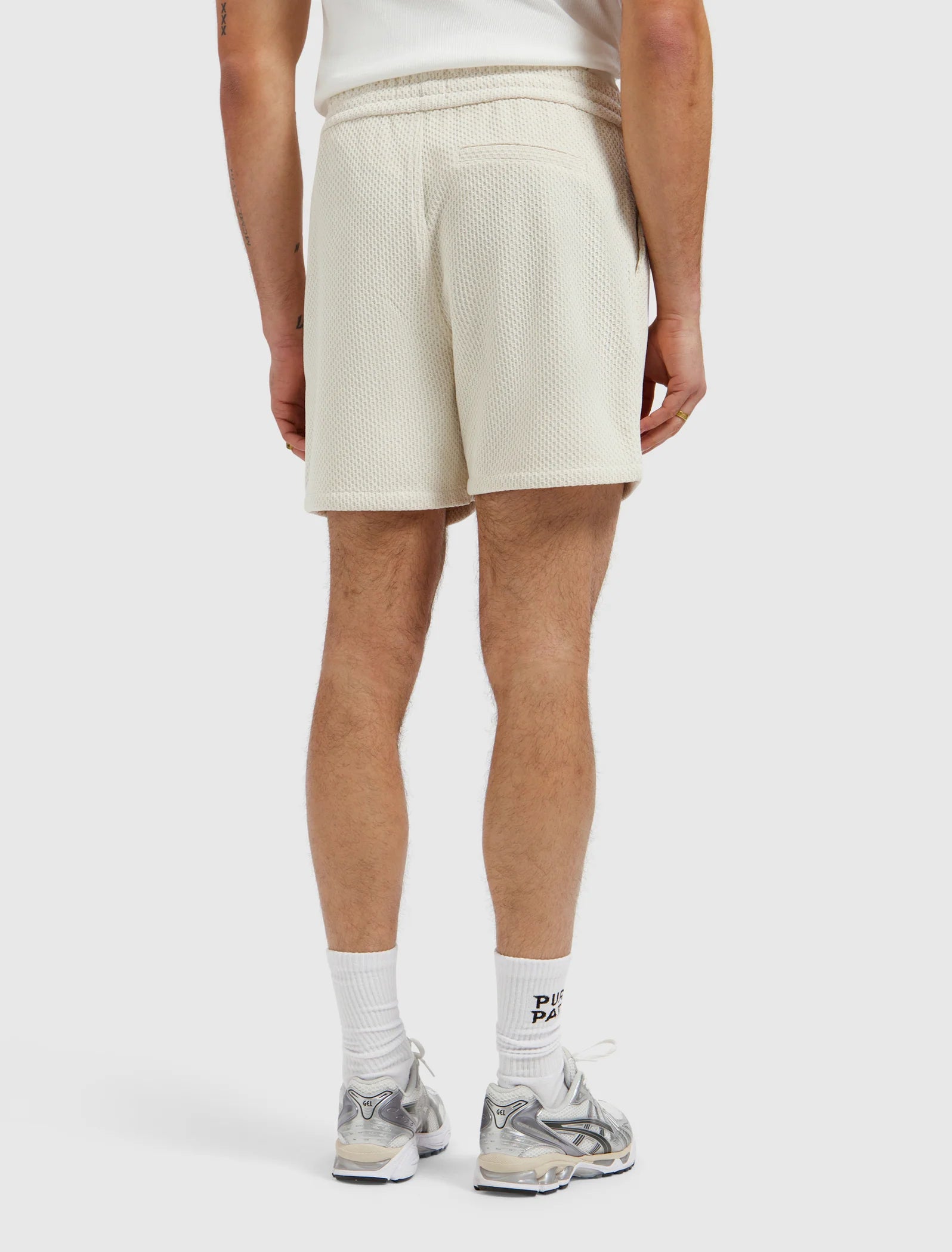 PURE PATH HONEYCOMB SHORTS Ecru