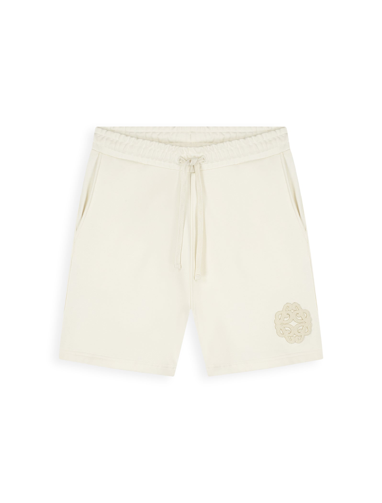 PURE PATH EMBLEM BADGE SWEAT SHORT Ecru