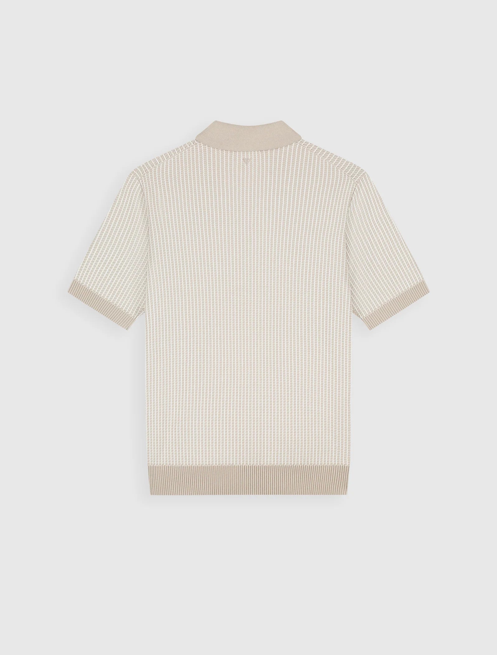 PURE PATH LADDER STITCH KNIT POLO Sand