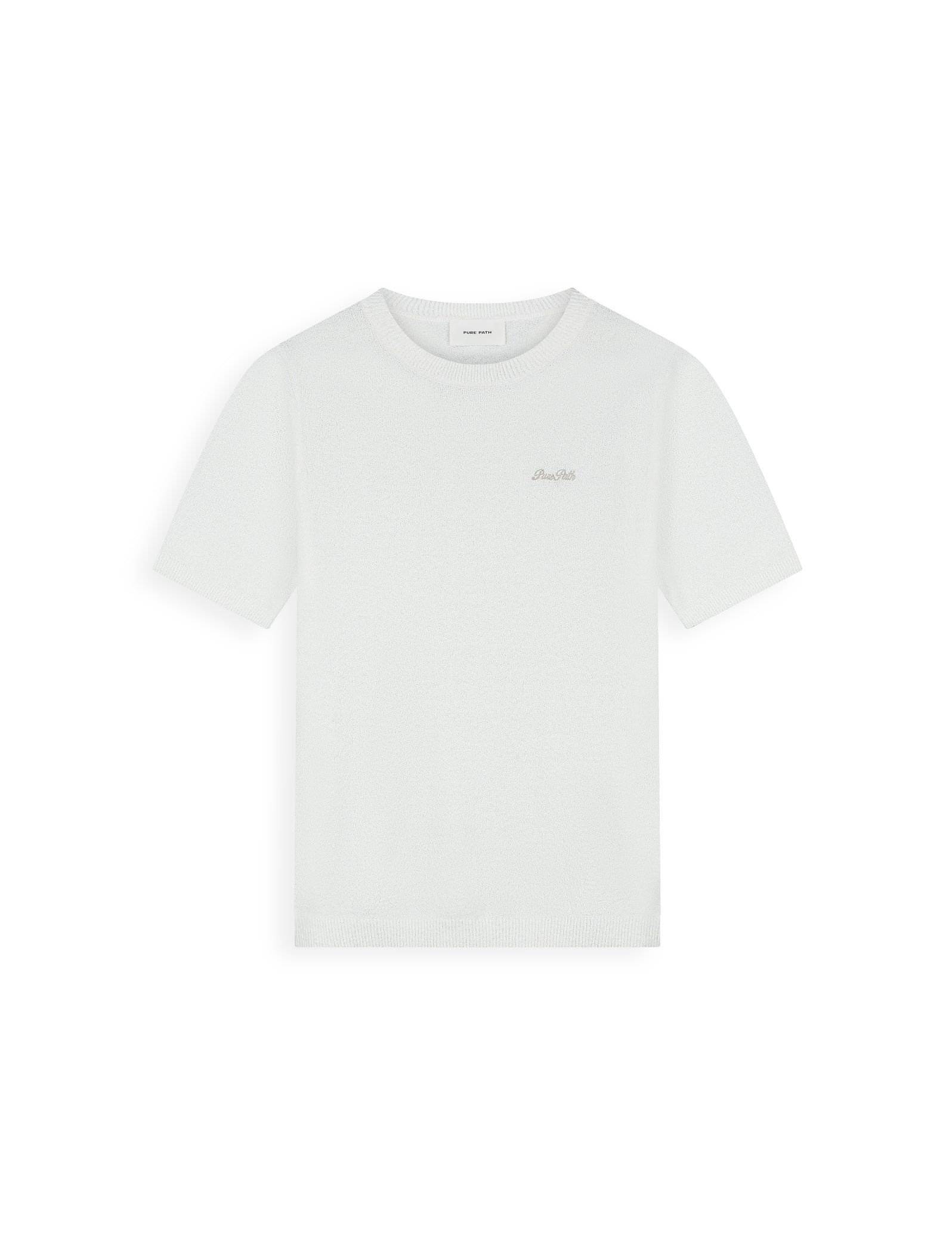 PURE PATH Bouclé Knit T-shirt Off White