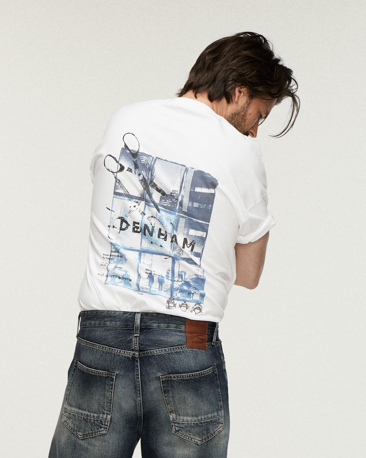 DENHAM FRAME TEE | White