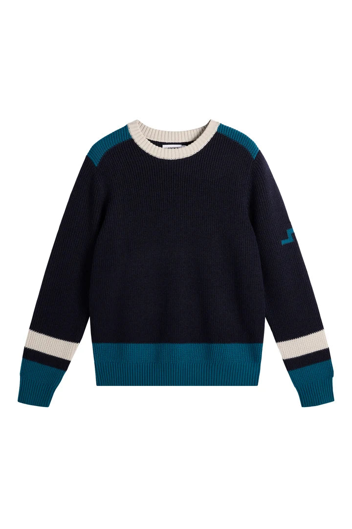 J.LINDEBERG STAN COLOUR BLOCK KNIT | Jl Navy