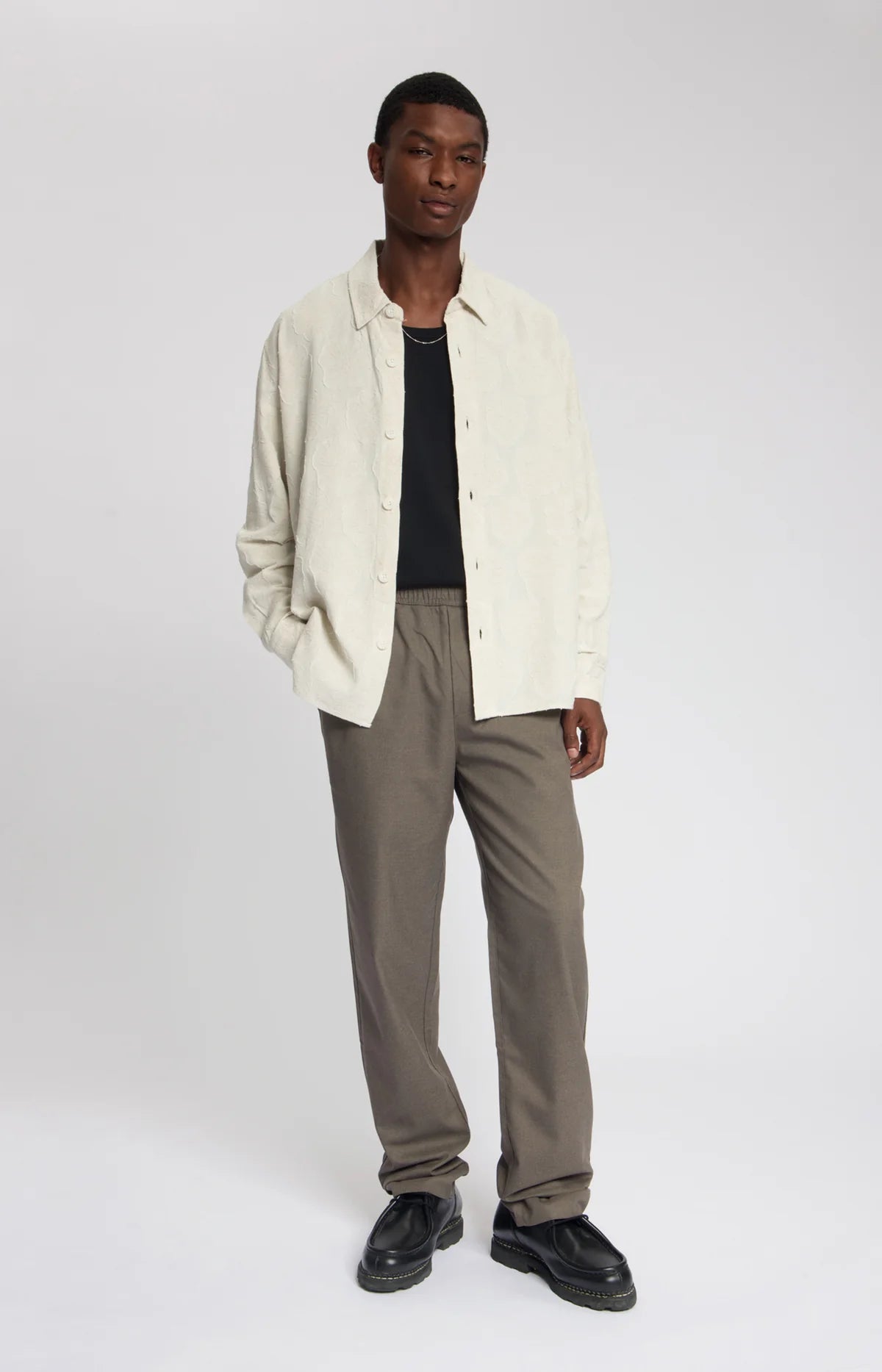 DUSK JACQUARD OVERSHIRT Almond Milk