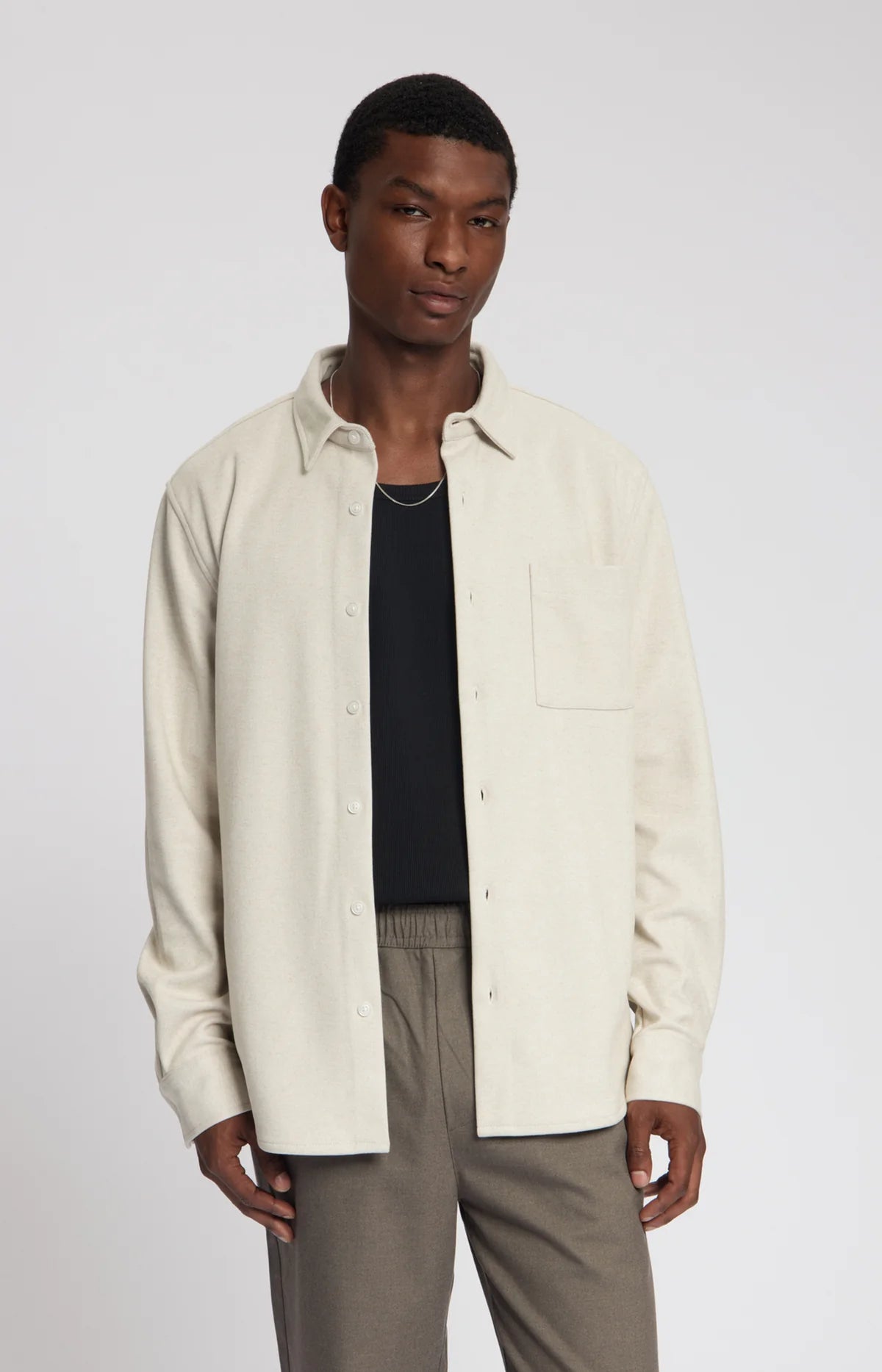 TROY SOFT HERRINGBONE SHIRT Sand