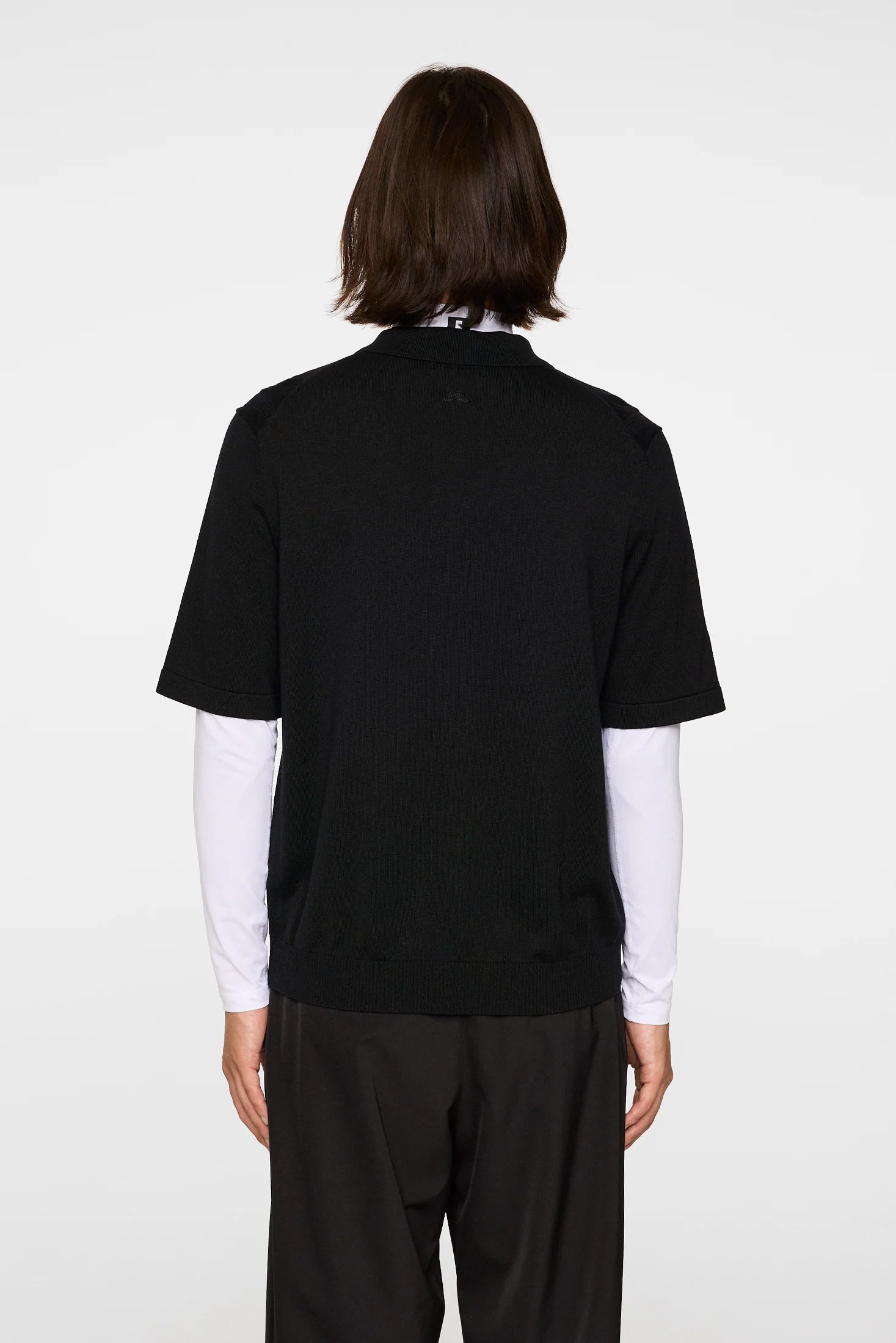 Remy Structure Zip Knit Polo Black