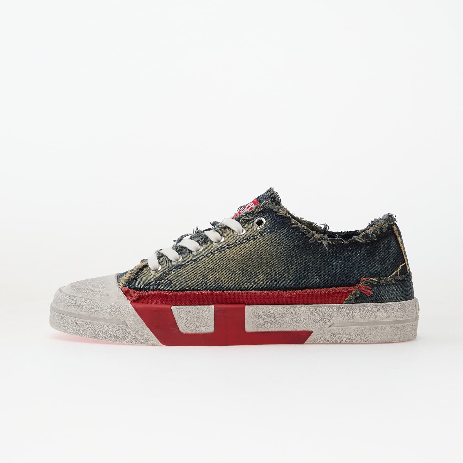 DIESEL S-D-Verse-Dirty-Effect Canvas Sneakers Indigo