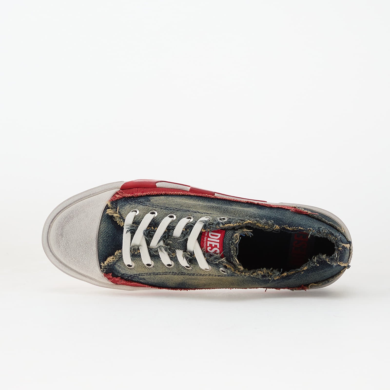DIESEL S-D-Verse-Dirty-Effect Canvas Sneakers Indigo