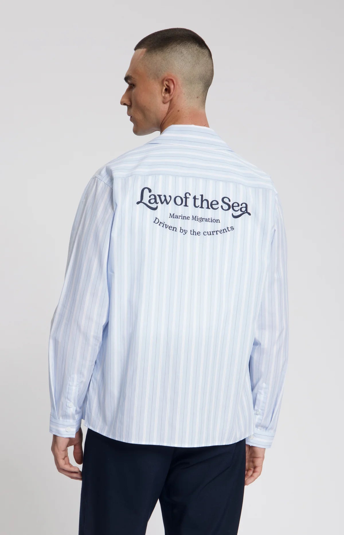 SQUALL YARN DYED STRIPED SHIRT Light Blue