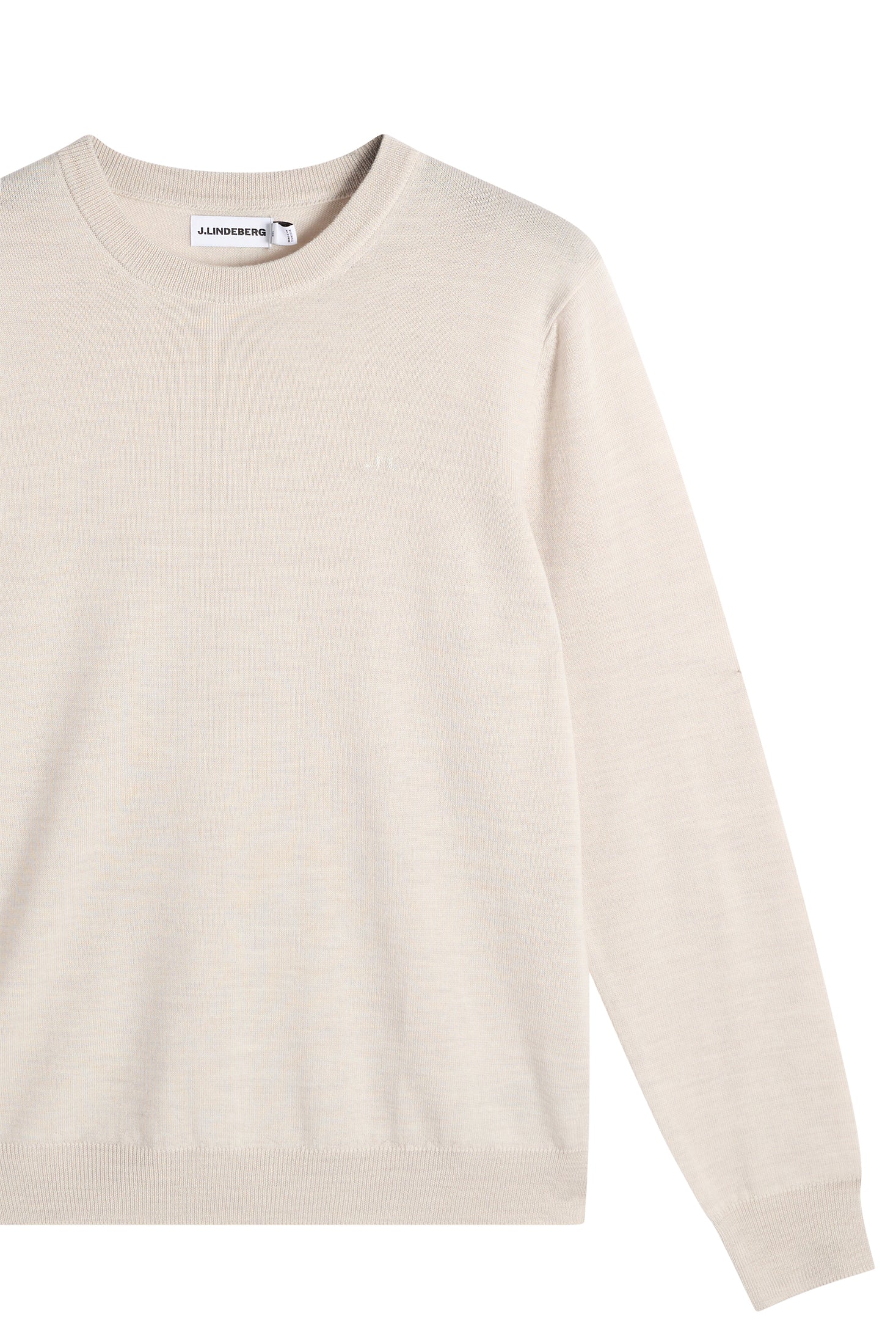 J.LINDEBERG Keane Merino Crew Neck Moonbeam Melange