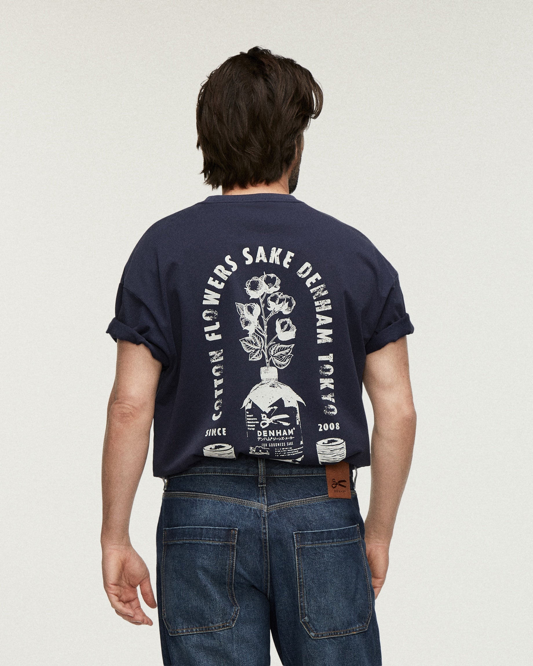 DENHAM SAKE SS BOXY TEE Blue