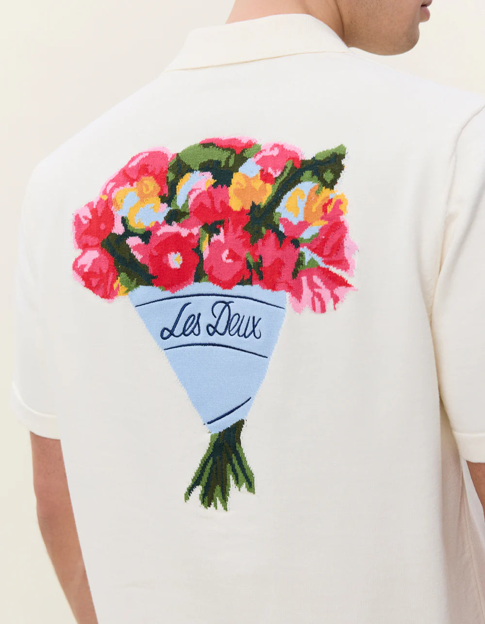 LES DEUX Bouquet Knitted SS Shirt Eggnot White