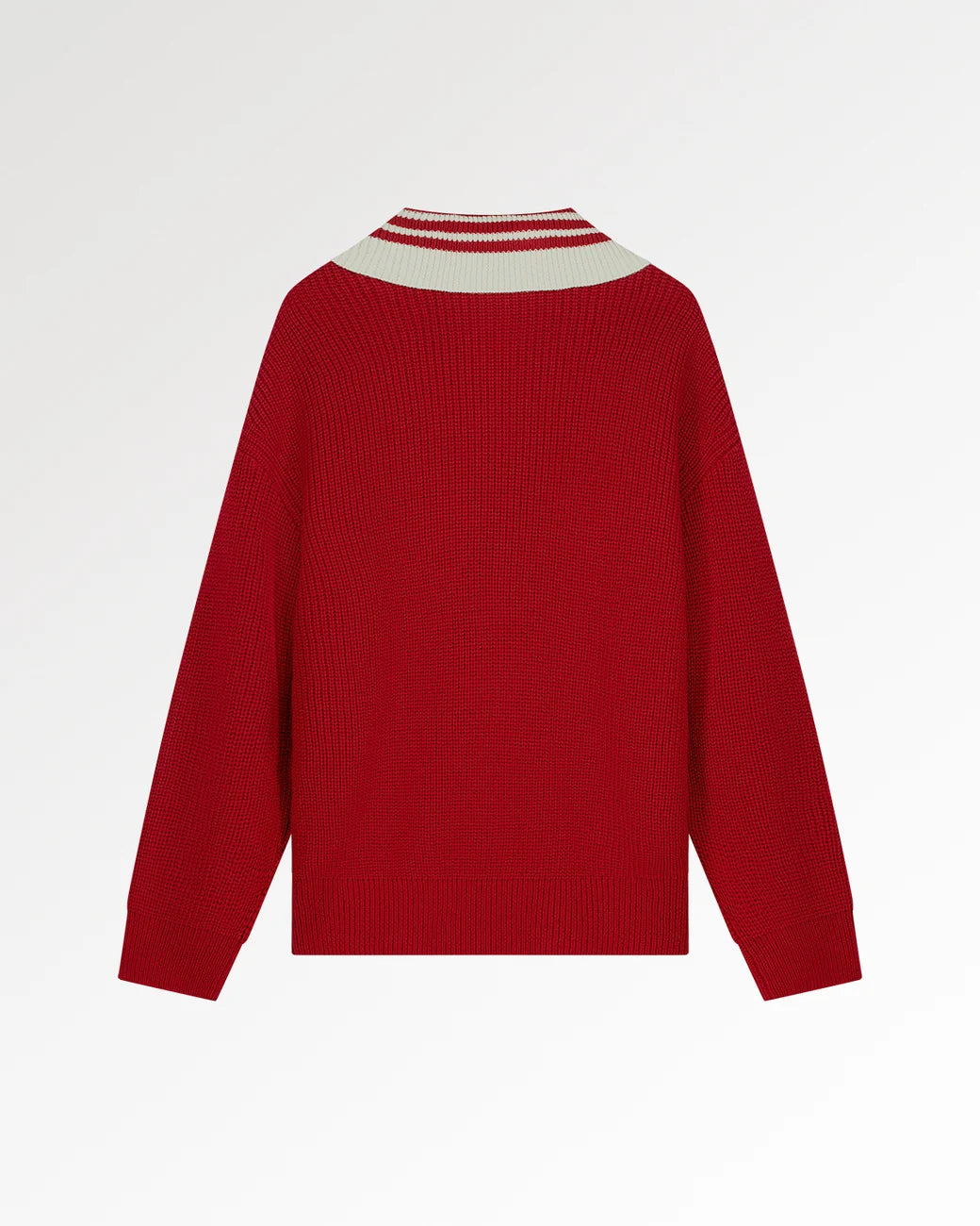 FILLING PIECES Zip Knit Chunky Fisherman Scarlet Red