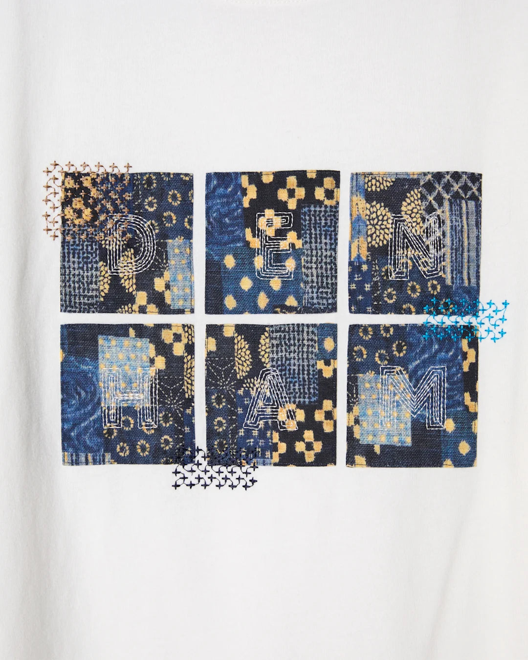 DENHAM SASHIKO GRAPHIC TEE White