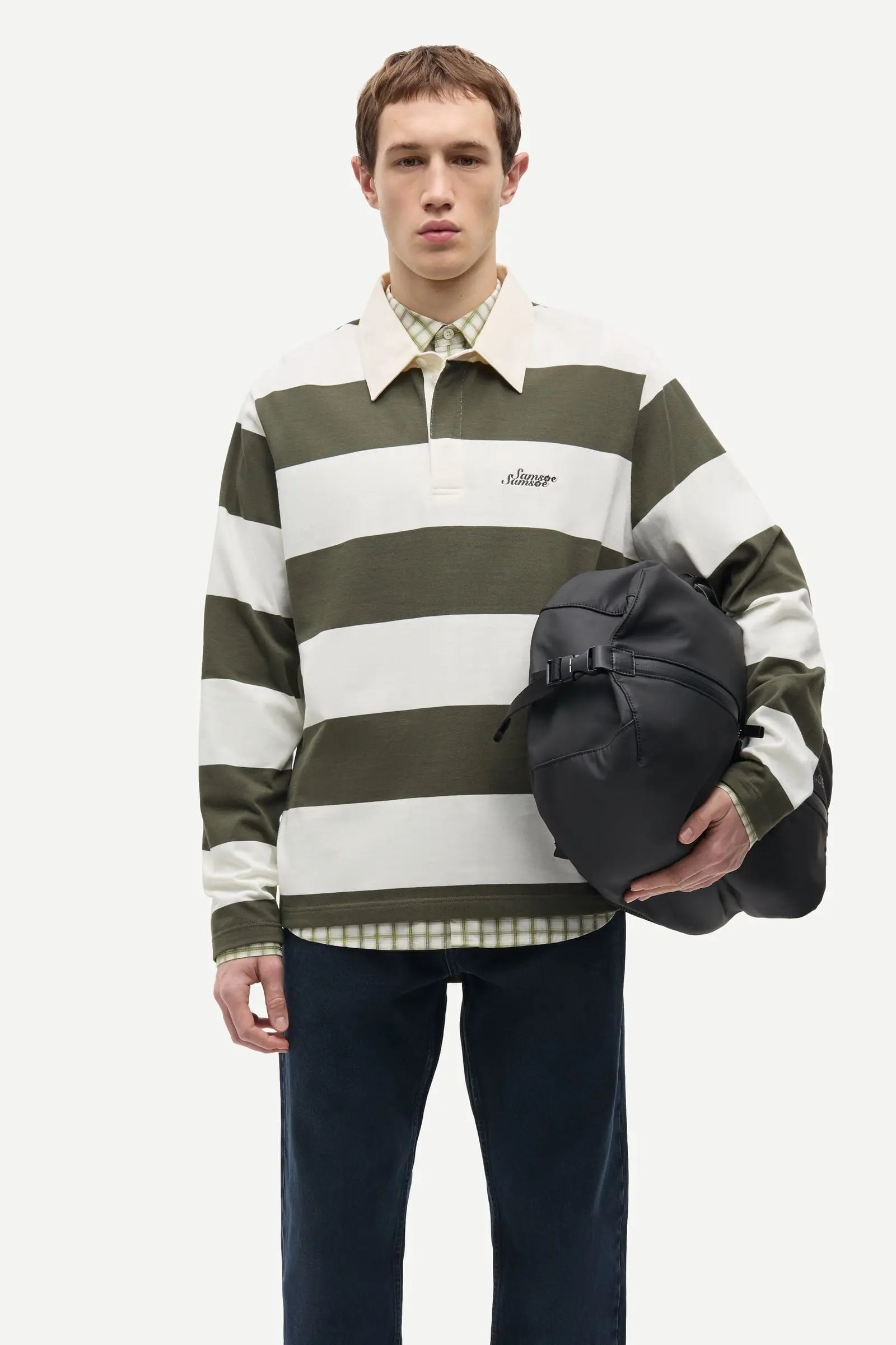 SAMSOE SAMSOE SAKEVIN X POLO LS 15512 Forest Night Stripe