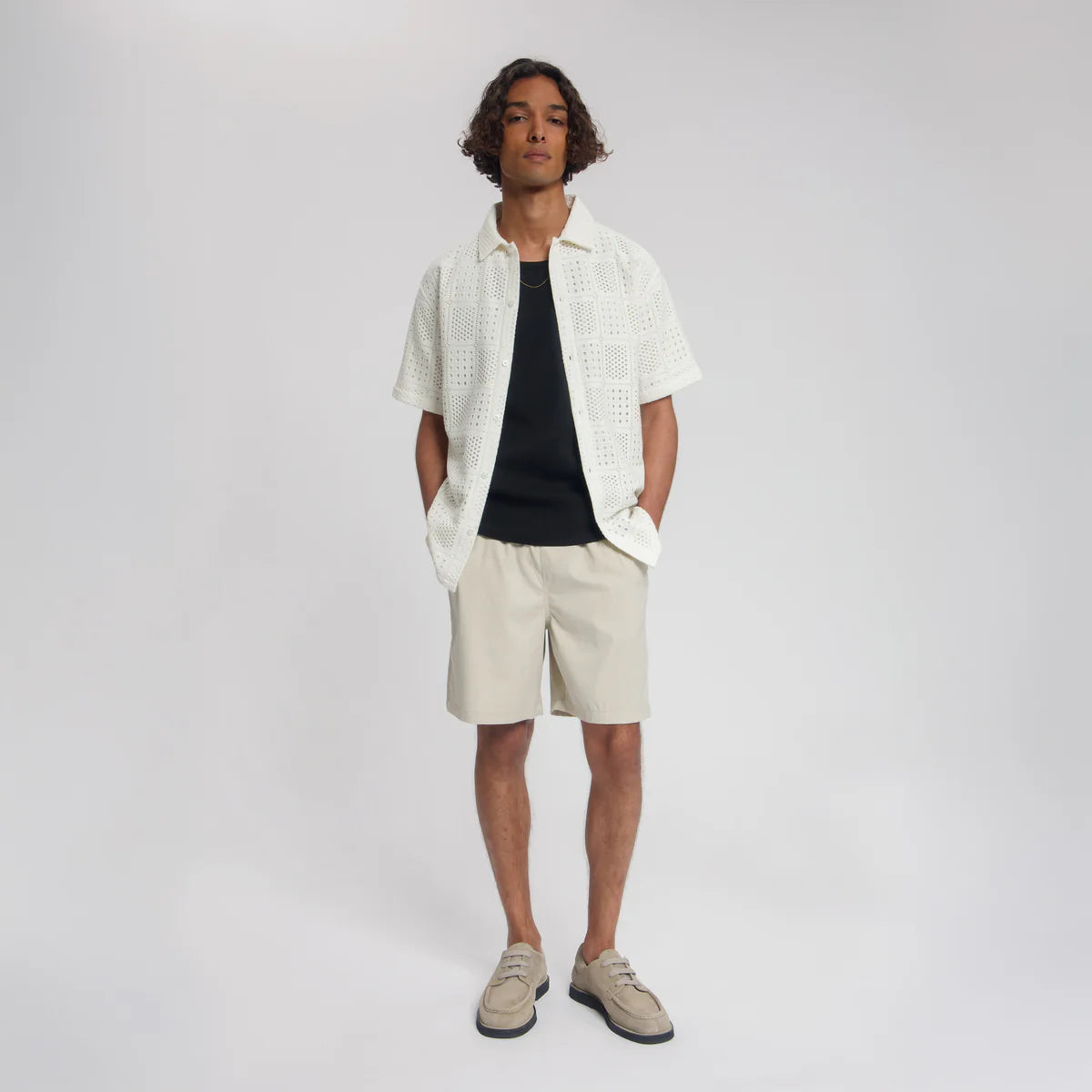 LAW OF THE SEA SIREN AJOUR KNITTED RESORT SHIRT