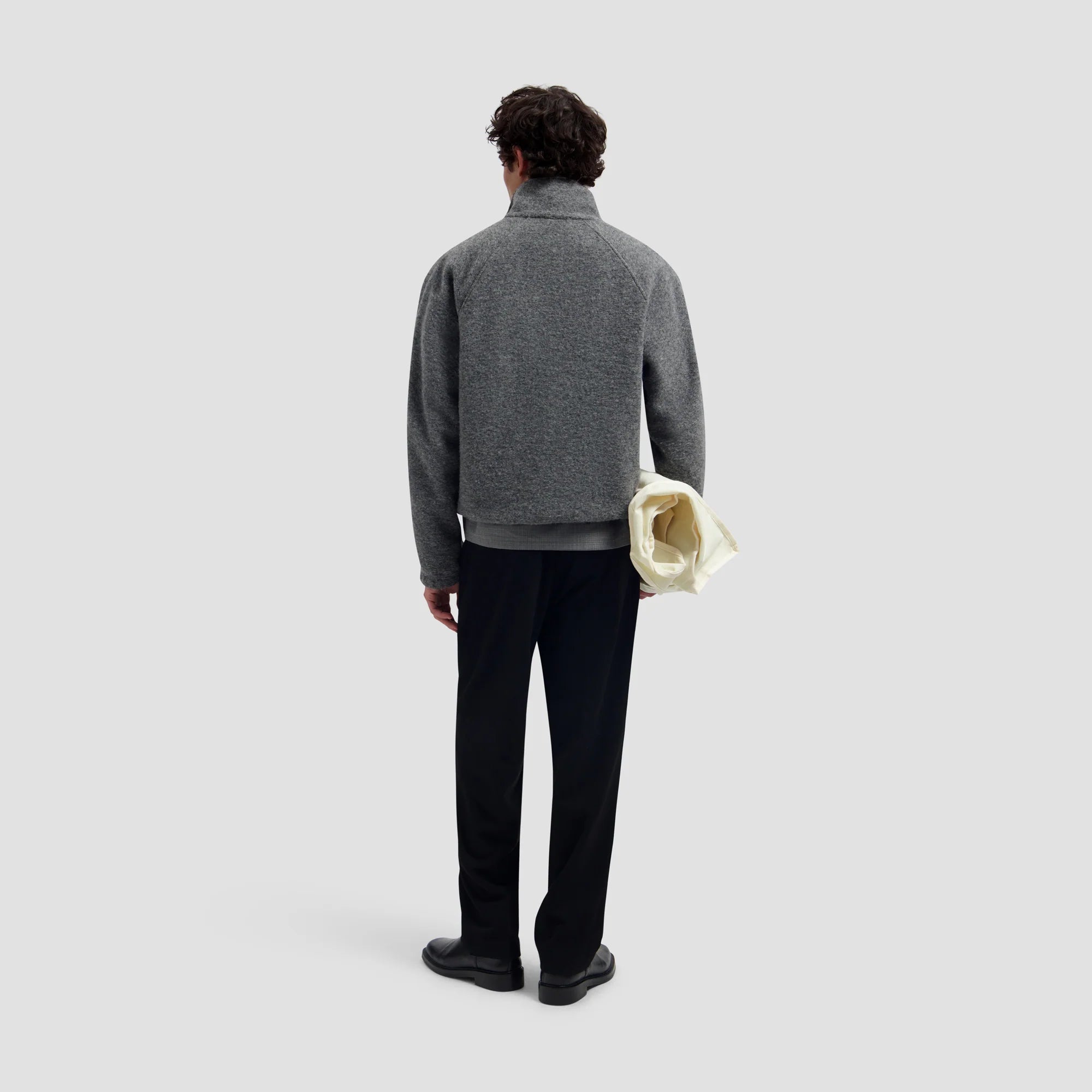 OLAF WOOL FLEECE ZIP JACKET - SHARKSKIN