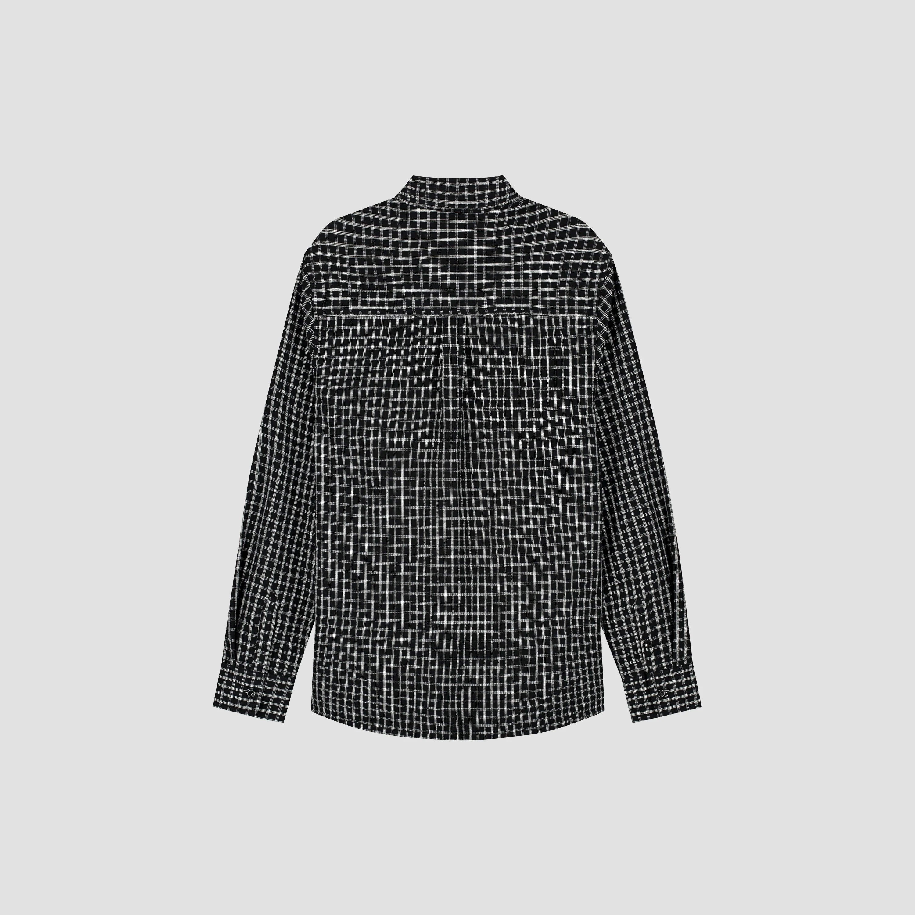 Olaf CHECKED SEERSUCKER LS SHIRT - BLACK
