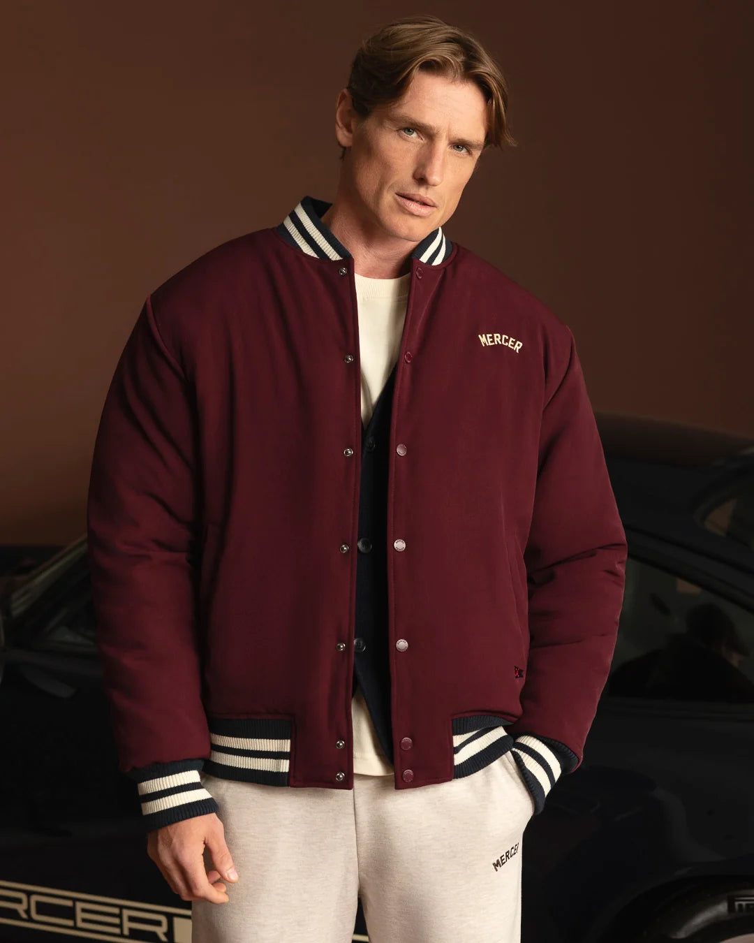 MERCER The Mercer Varsity Jacket Bordeaux