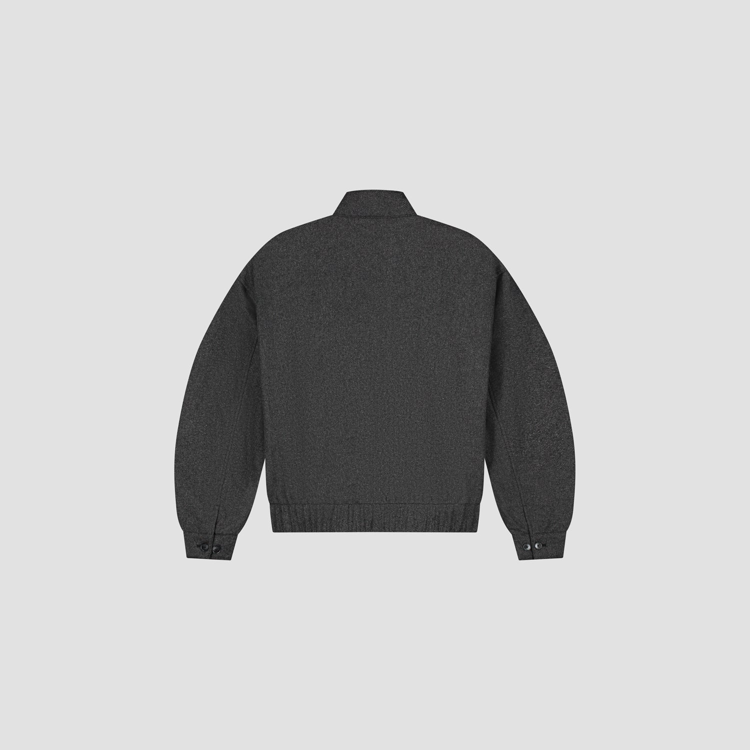 OLAF WOOL HERRINGBONE ZIP JACKET Charcoal