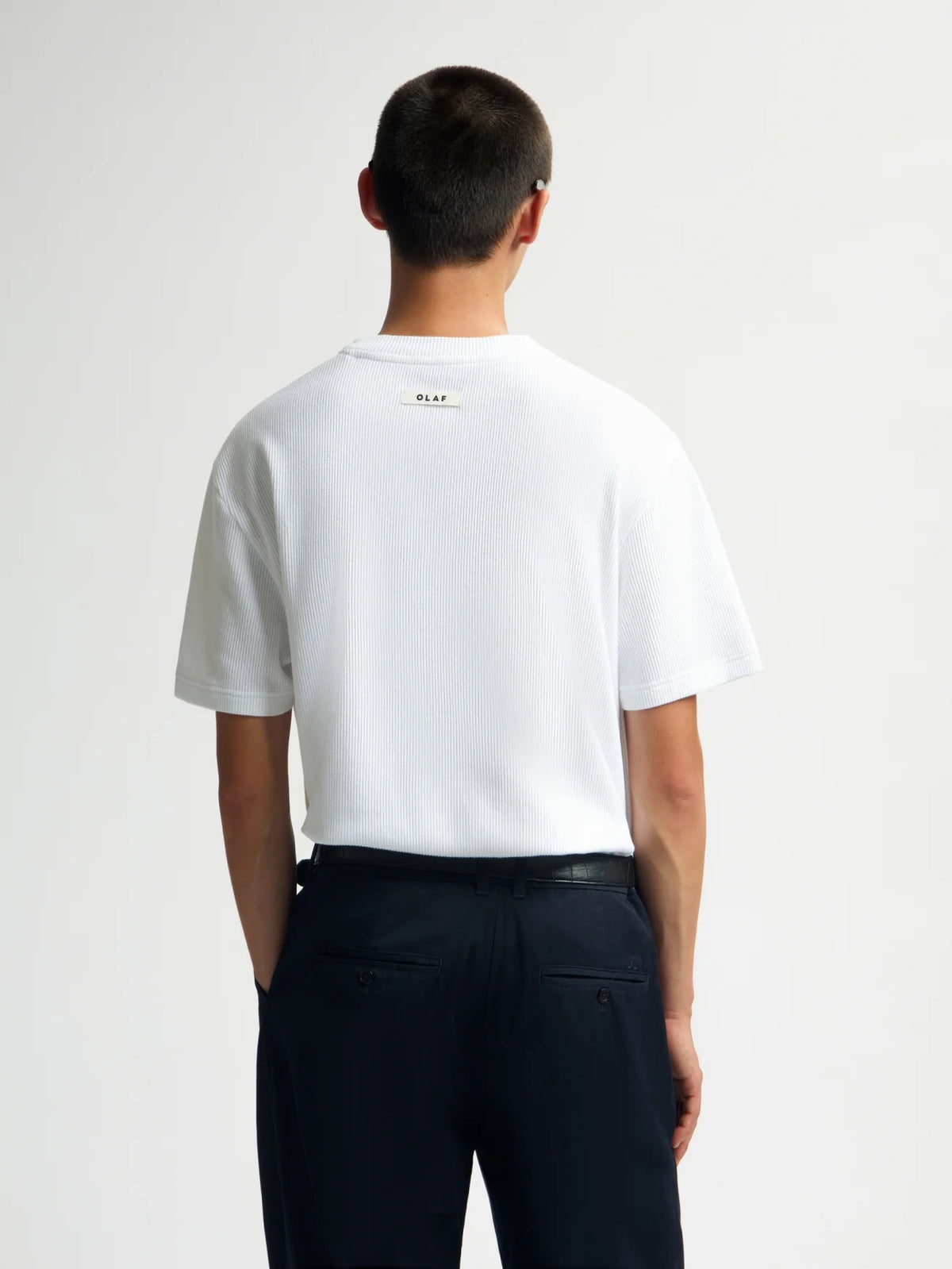 OLA RIBBED TEE Optical White