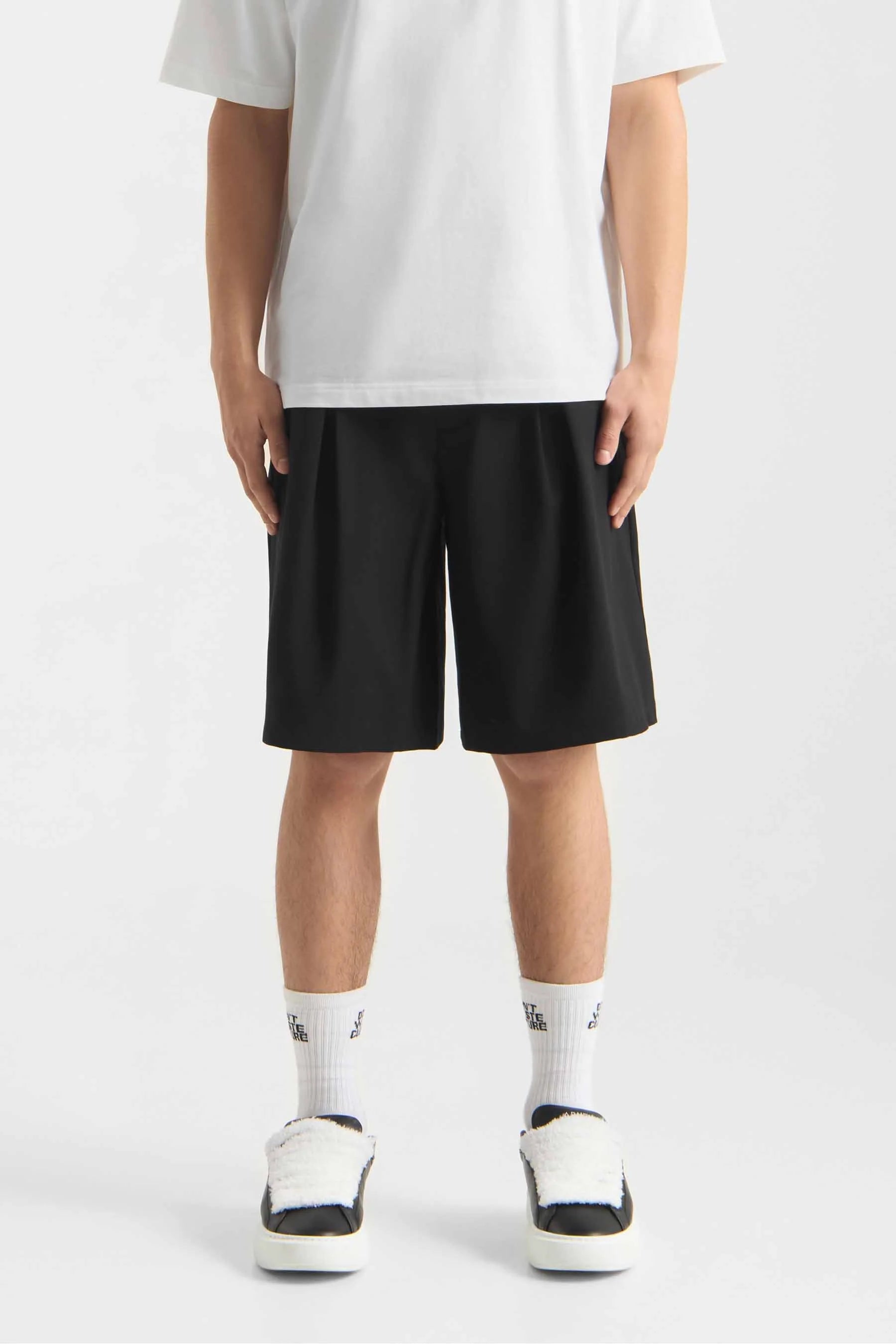 DON’T WASTE CULTURE HILDARA JORTS | BLACK