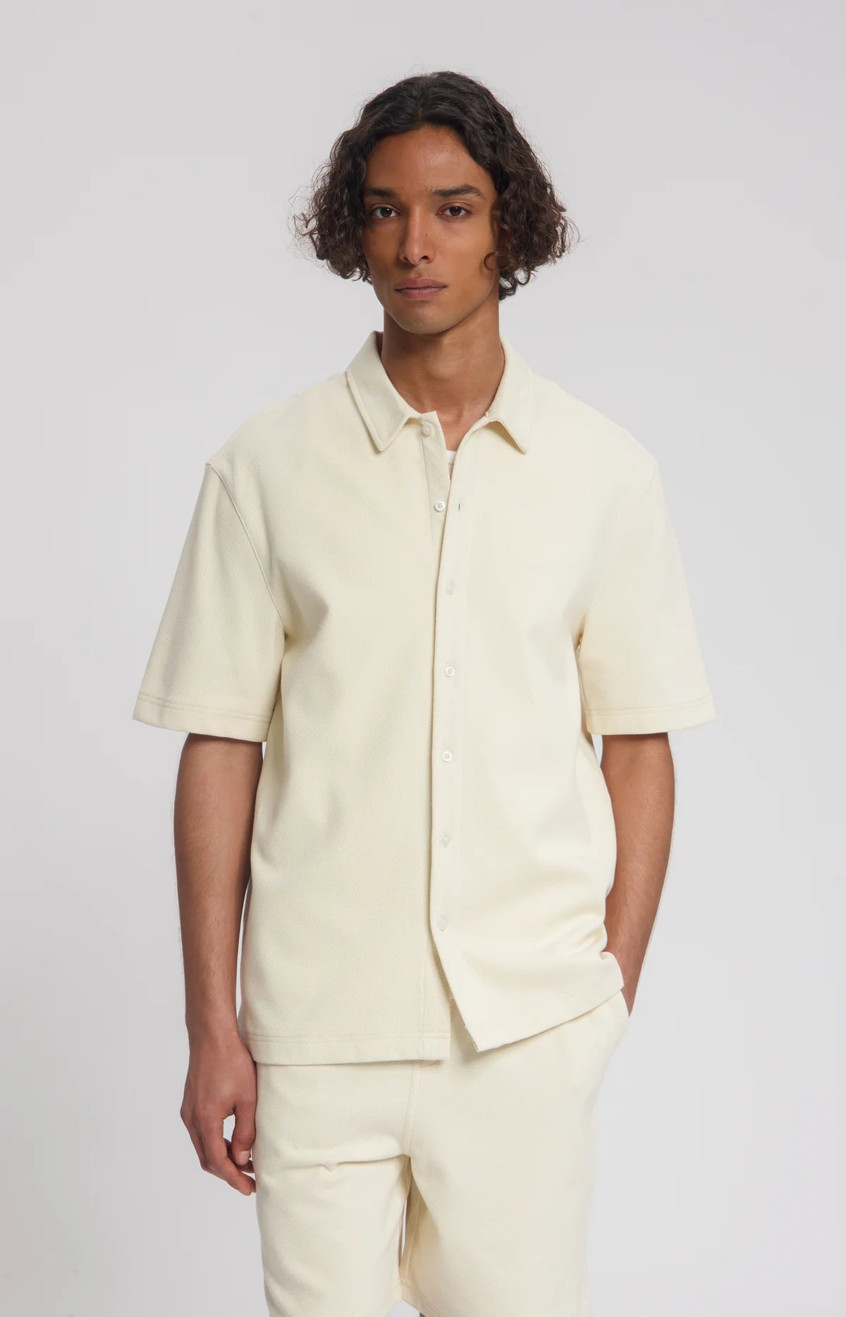 LAW OF THE SEA BERMUDA STRUCTURED SHIRT Almond Milk