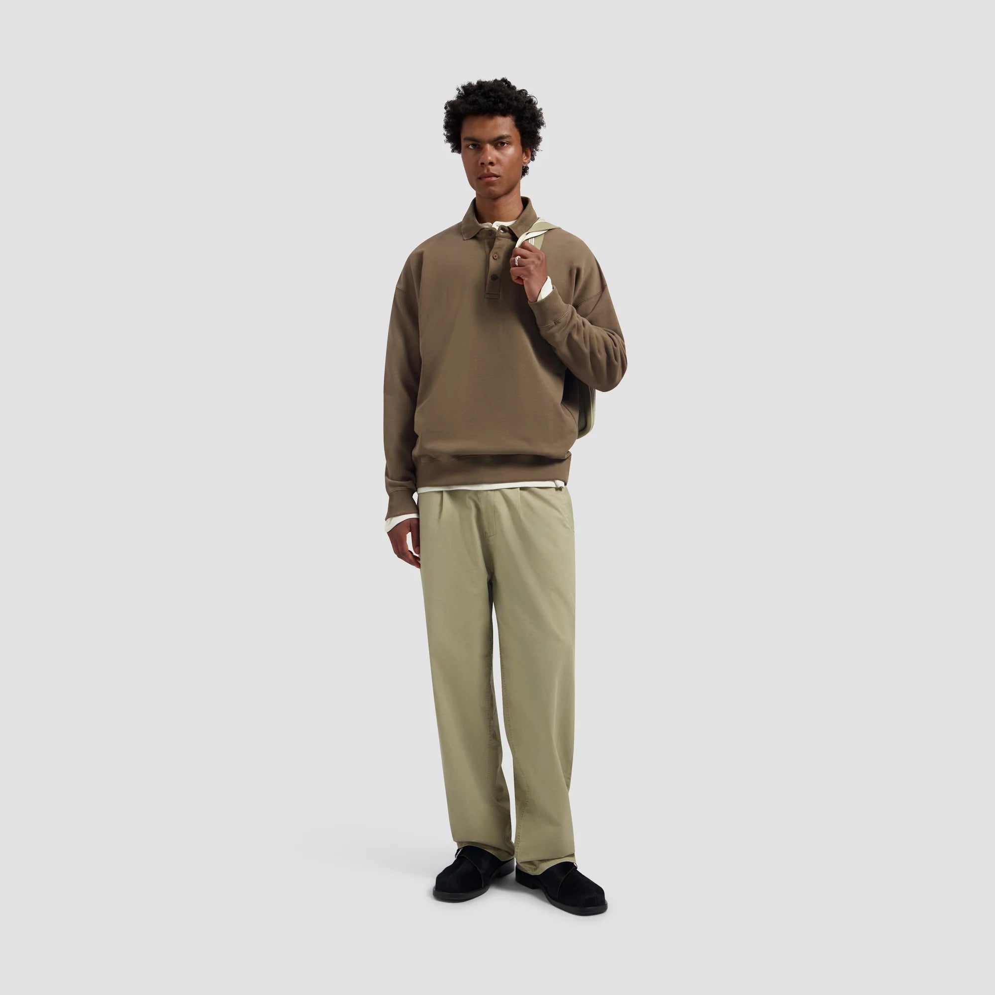 OLAF SIGNATURE OVERSIZED POLO - CHOCOLATE CHIP