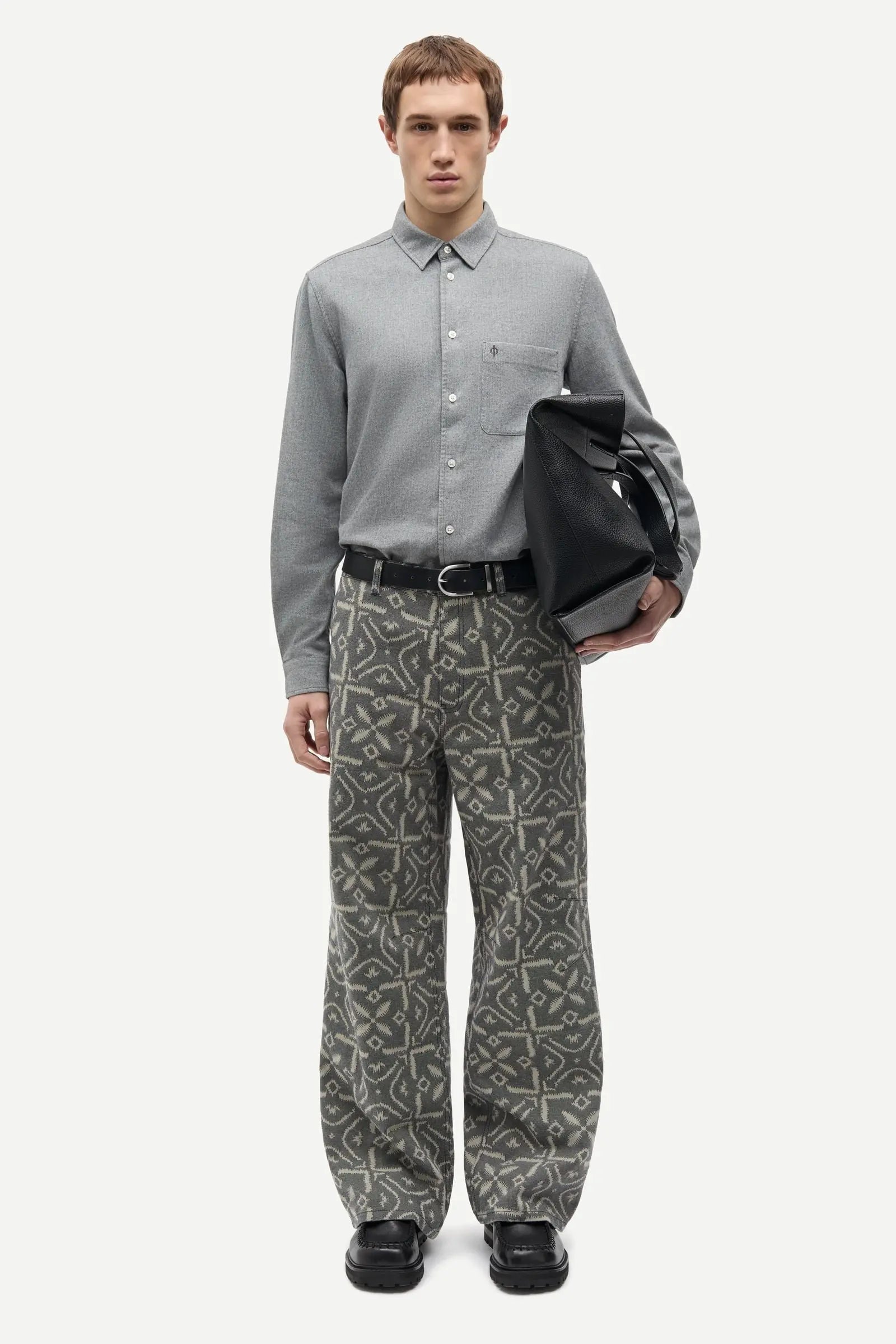 SAMSOE SAMSOE SAKLAS V-NECK 15392 Grey Herringbone