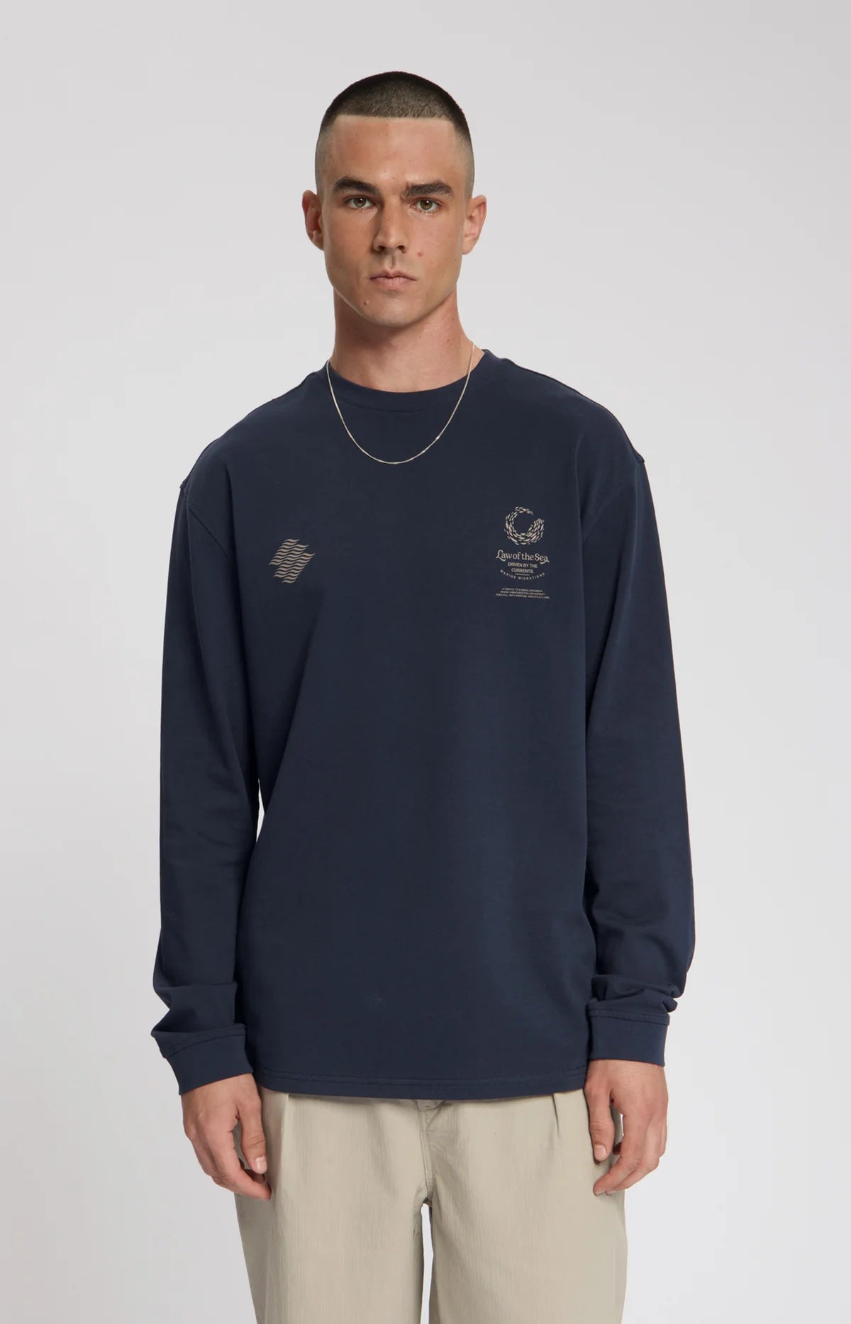 MAZU LONGSLEEVE ARTWORK T-SHIRT Mood Indigo